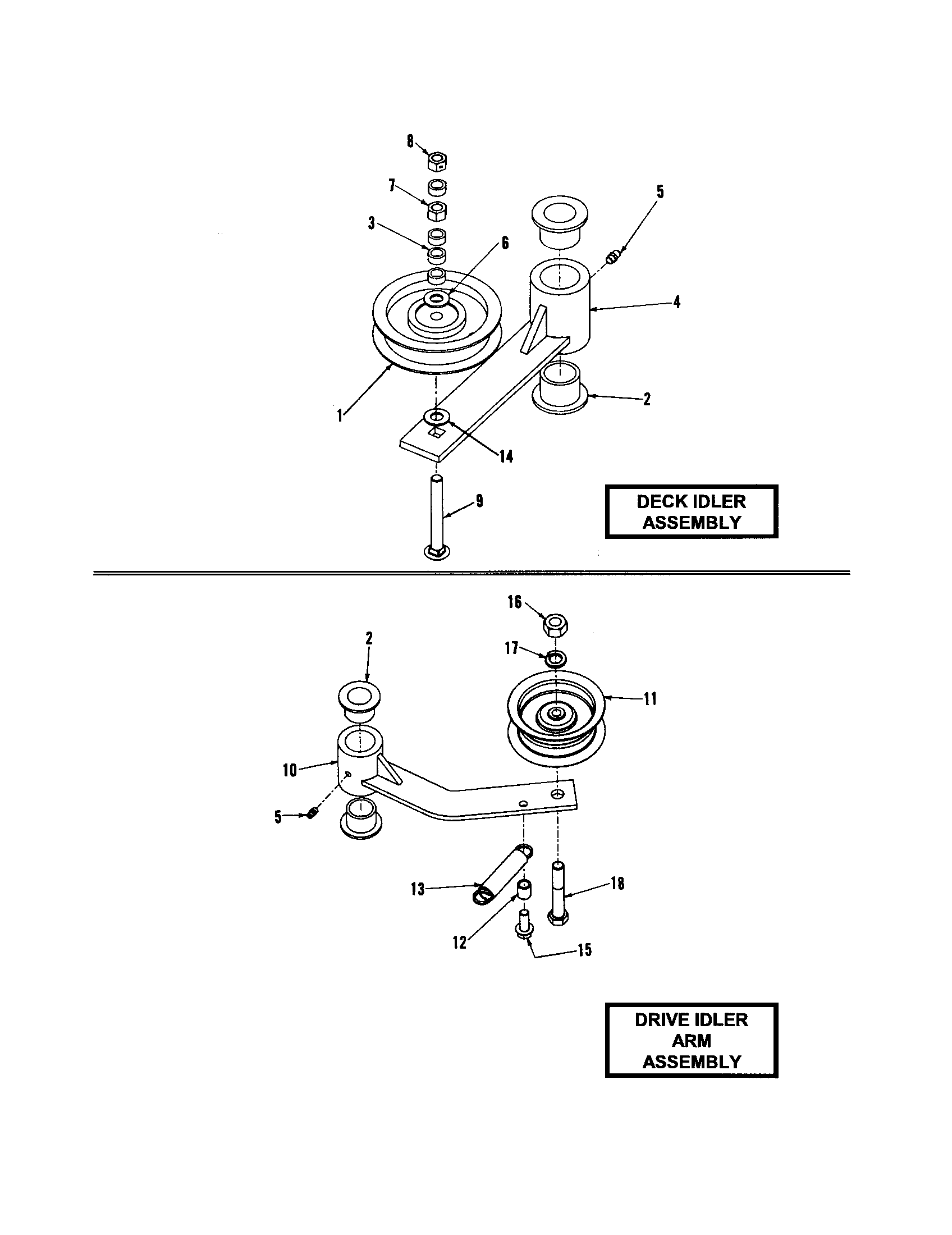Snapper LT160H42FBV2 48" deck idler diagram