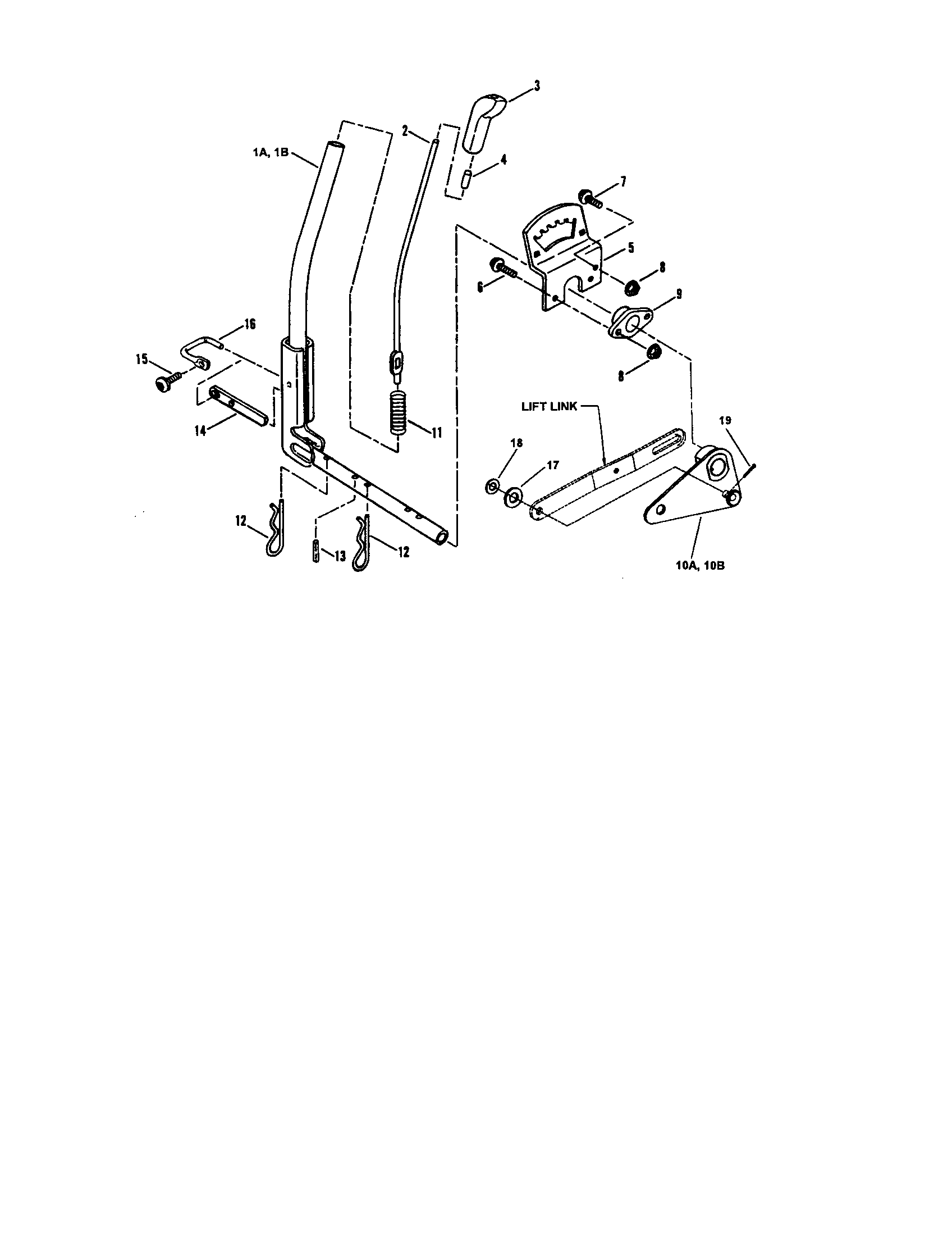 Snapper LT160H42FBV2 implement lift diagram