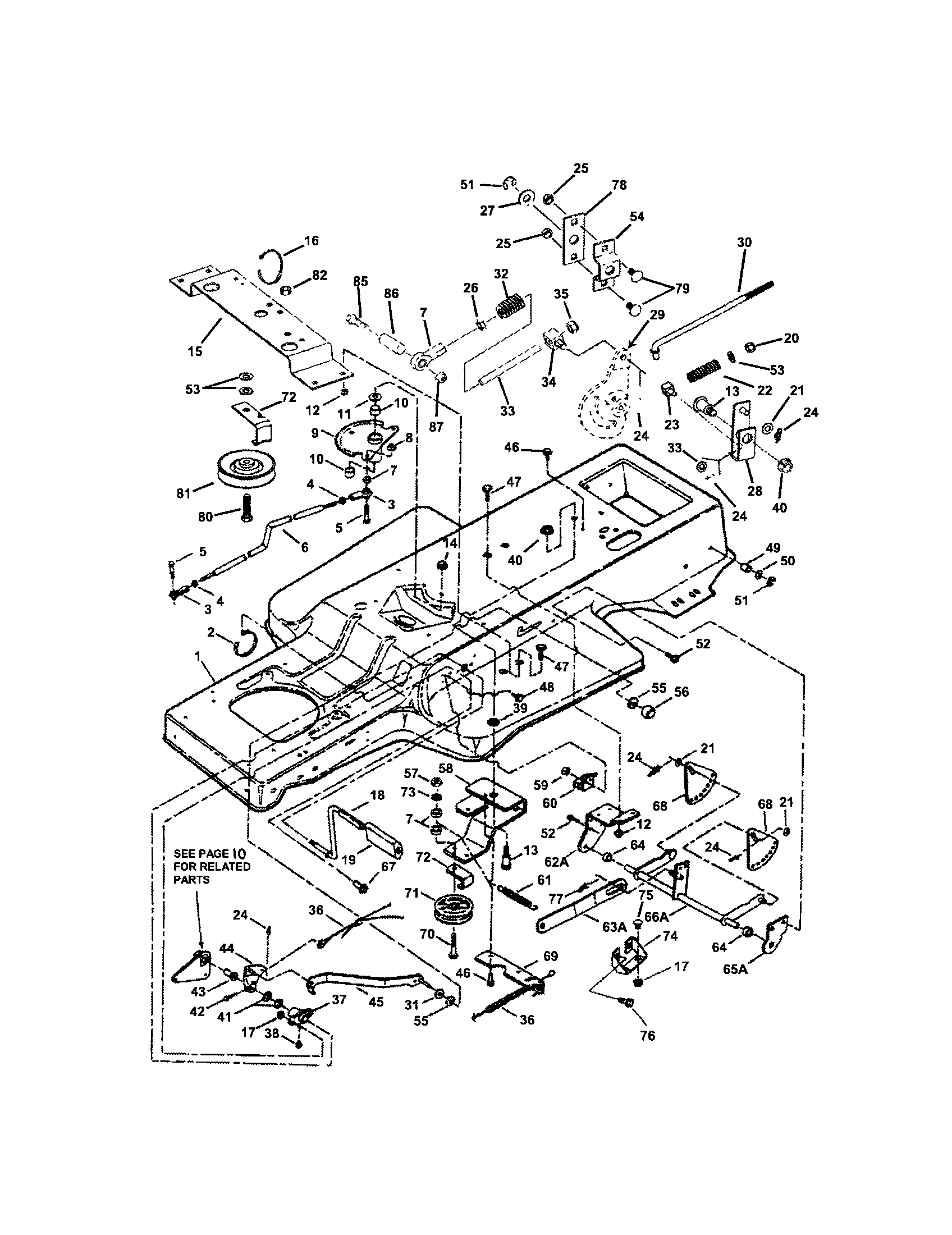 Snapper LT180H48GBV2 frame/clutch/brake/steering diagram