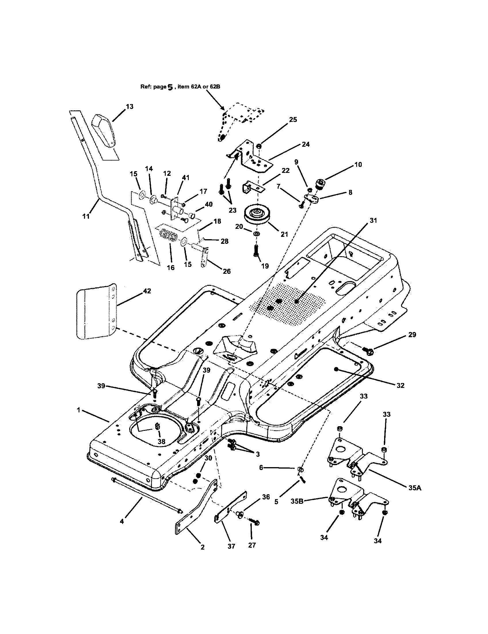 Snapper LT180H48GBV2 blade engagement/transm. controls diagram