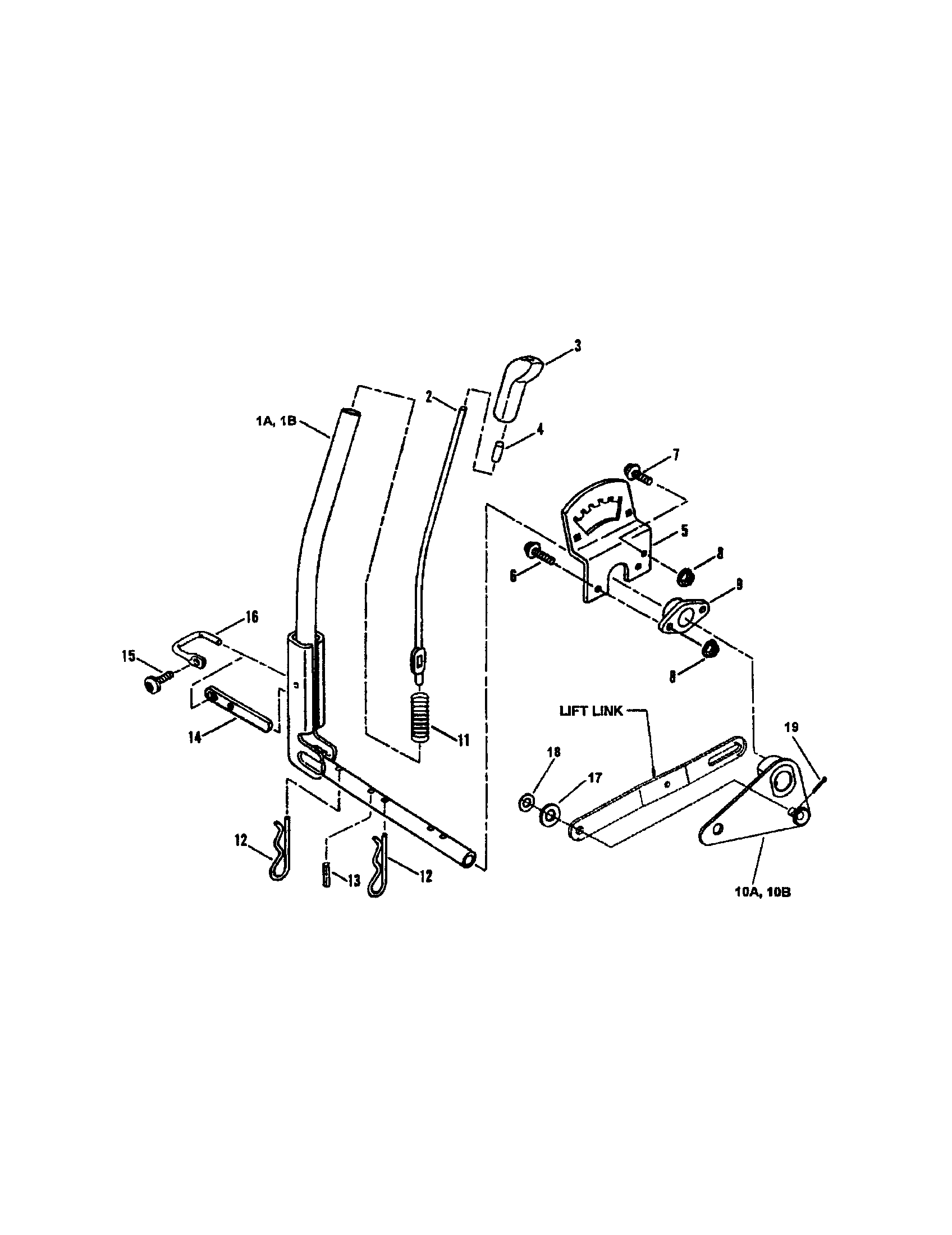 Snapper LT180H48GBV2 implement lift arms diagram
