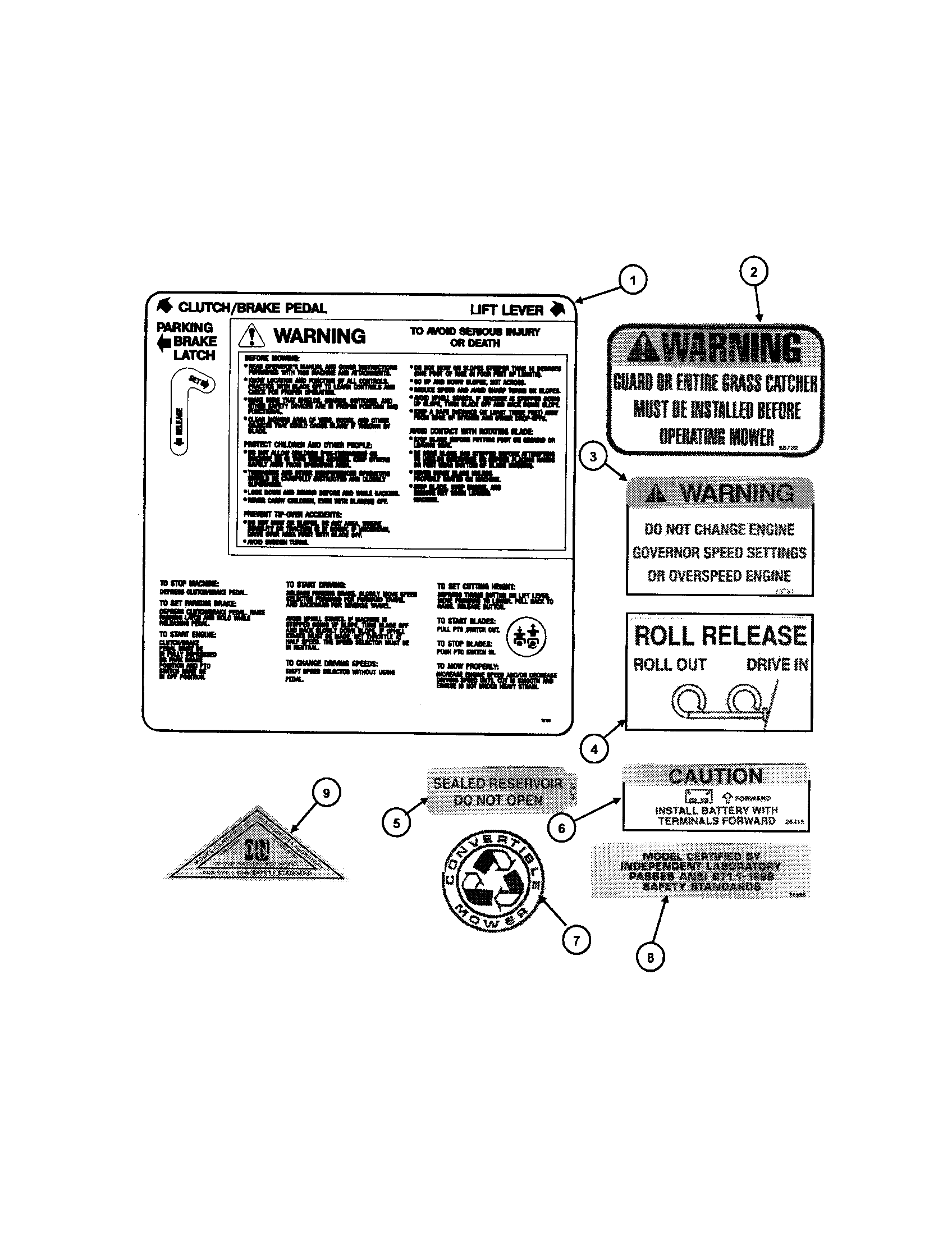 Snapper LT180H48GBV2 decals diagram