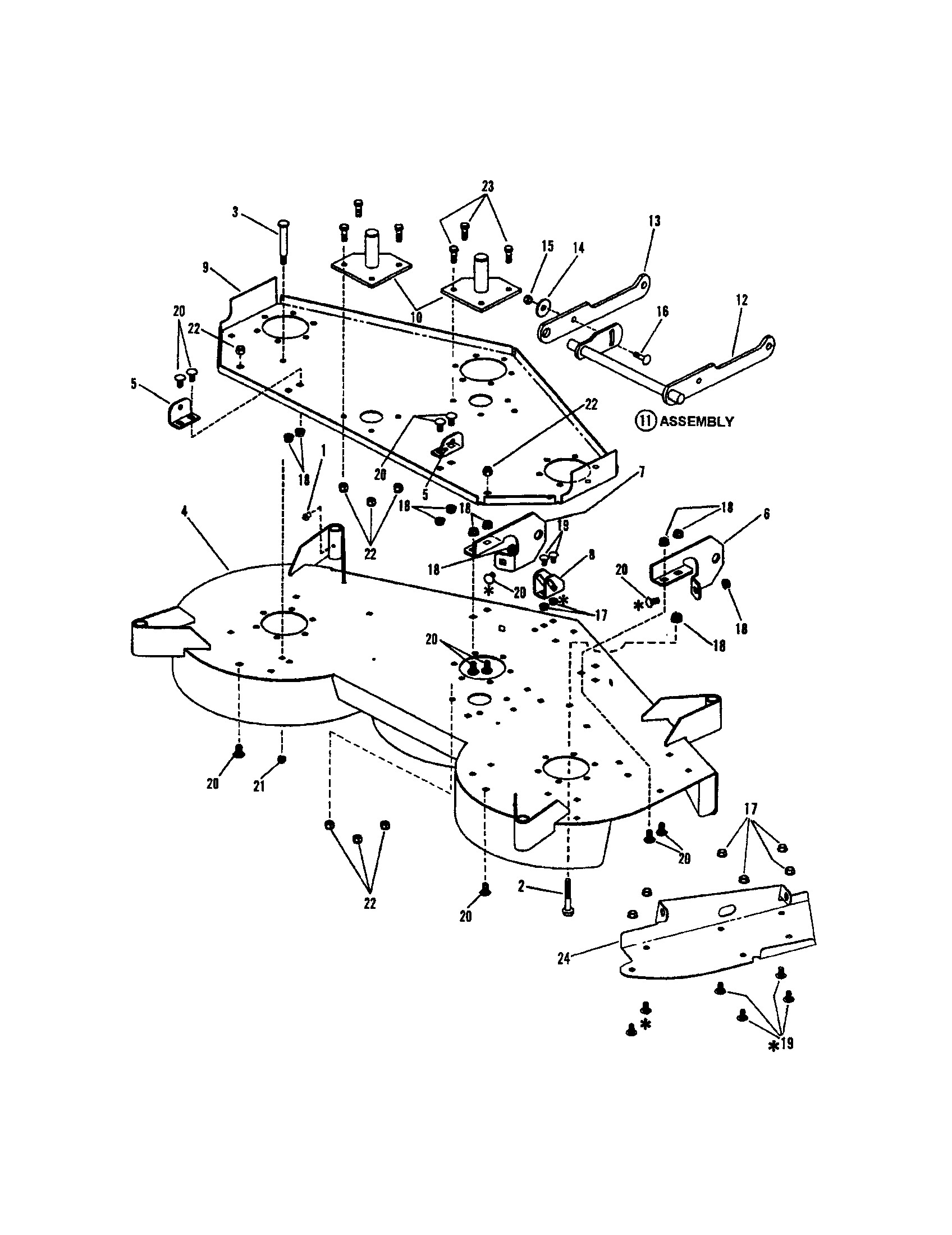 Snapper LT180H48GBV2 48" cutting deck sub assembly diagram