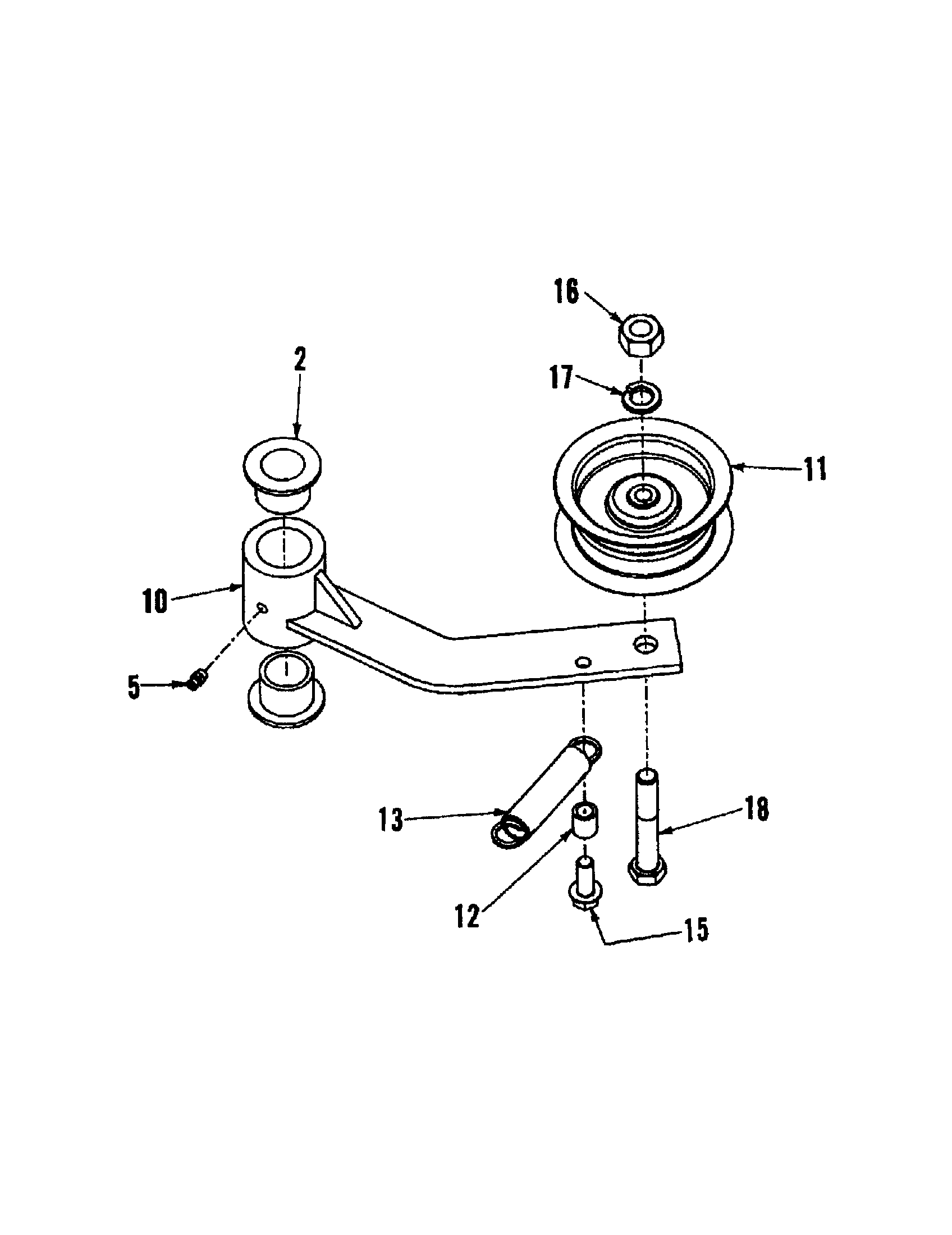 Snapper LT180H48GBV2 48" drive idler arm diagram