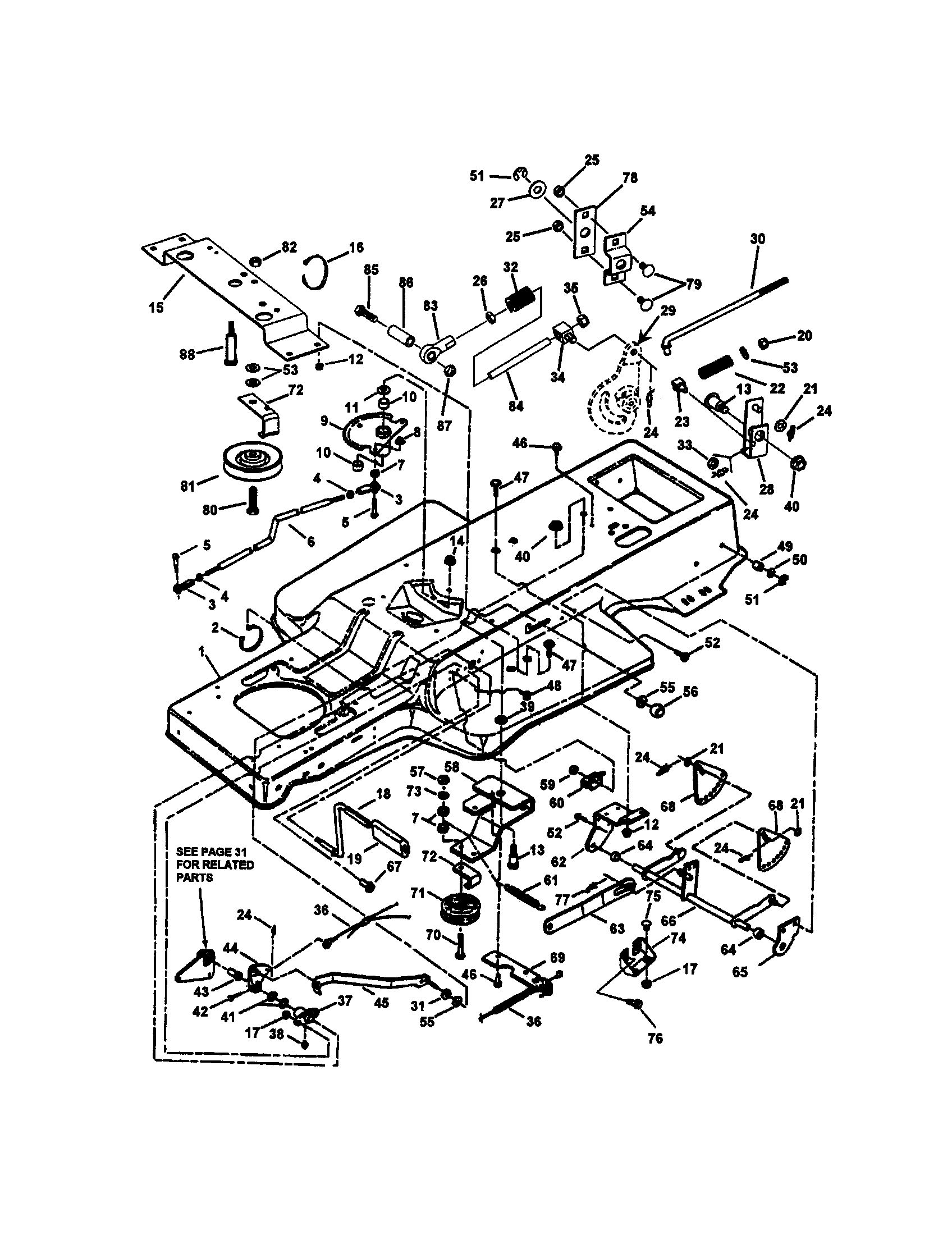 Snapper LT145H38GBV frame/clutch/brake/steering diagram