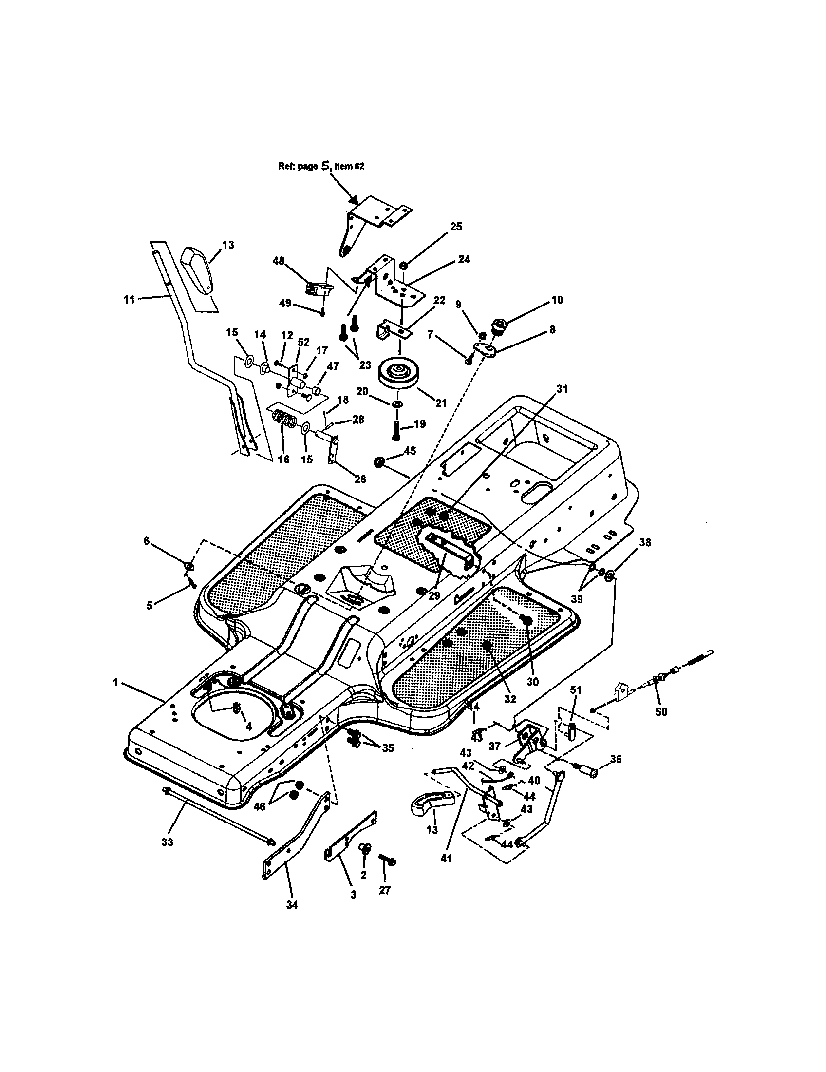 Snapper LT145H38GBV blade engagement/transm. controls diagram