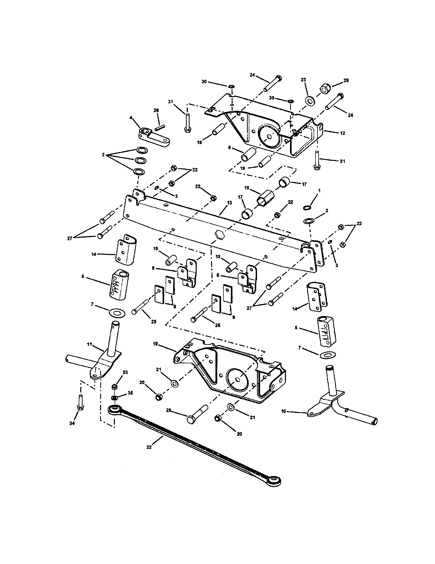 Snapper WLT200H48IBV2 front axle diagram