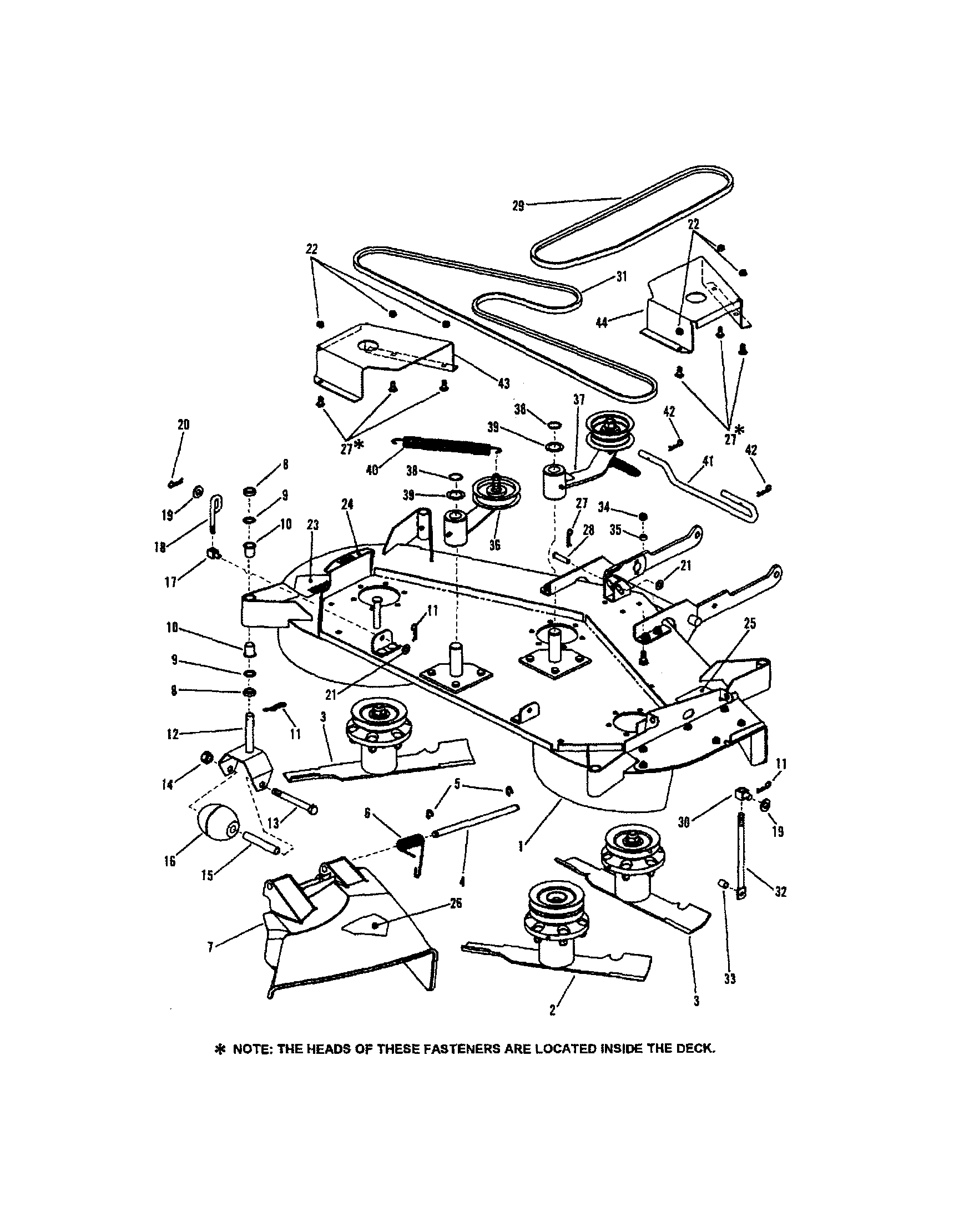 Snapper WLT200H48IBV2 48" cutting deck (series h) diagram