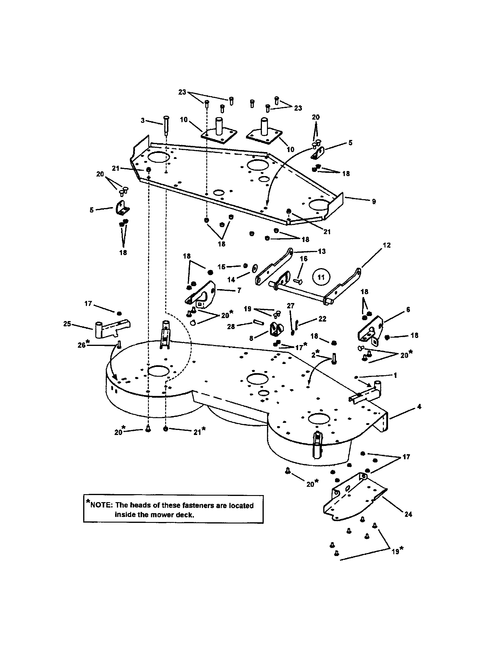 Snapper WLT200H48IBV2 48" cutting deck (series i) diagram
