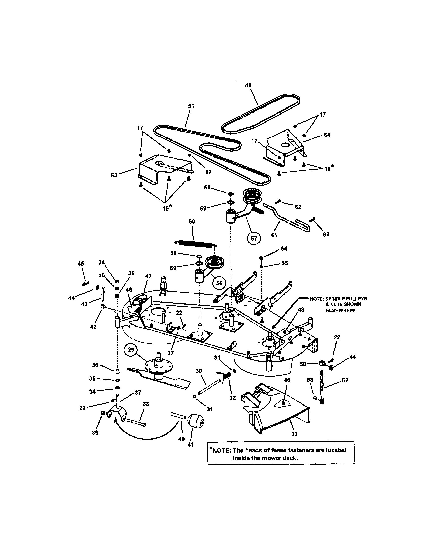 Snapper WLT200H48IBV2 48" cutting deck (series i) diagram