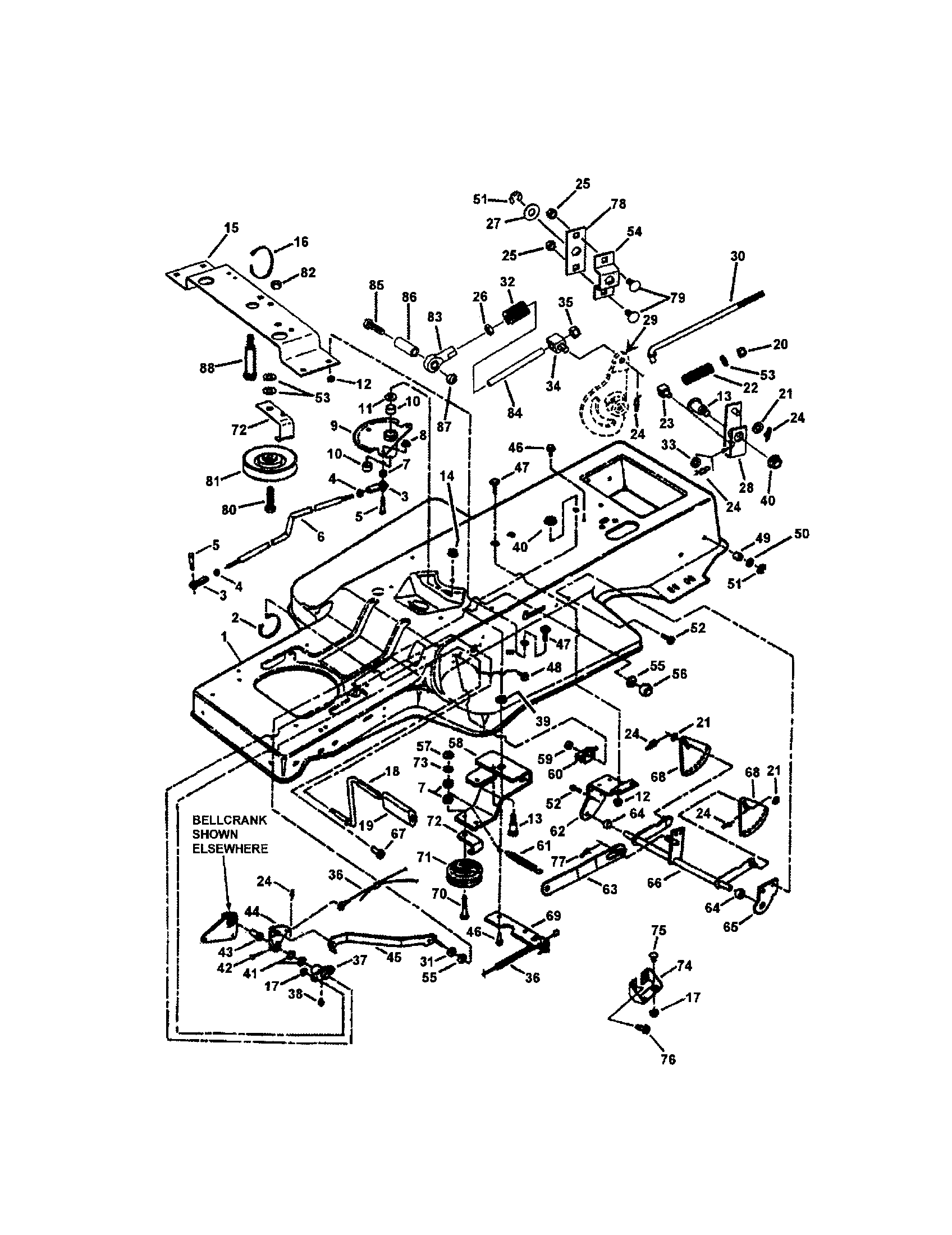 Snapper ELT150H33IBV frame/clutch/brake/steering diagram