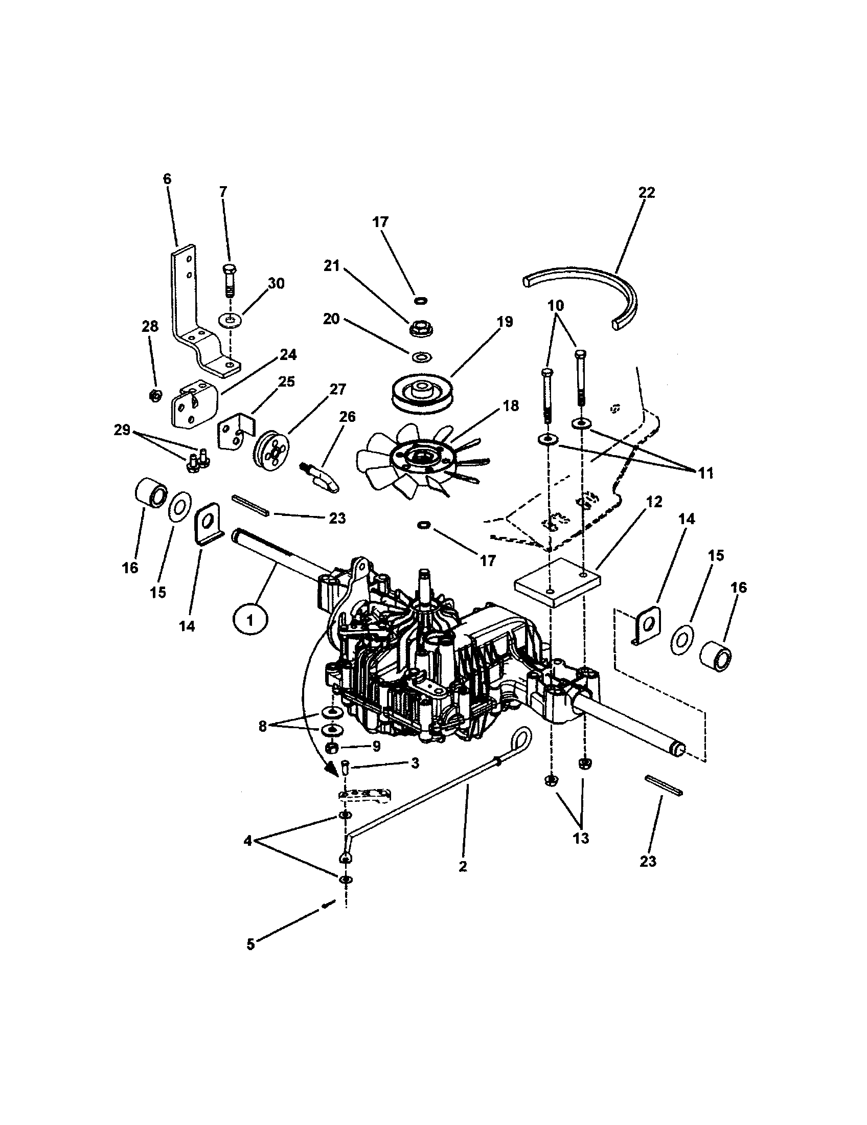 Snapper ELT150H33IBV transmission (hydro drive) diagram