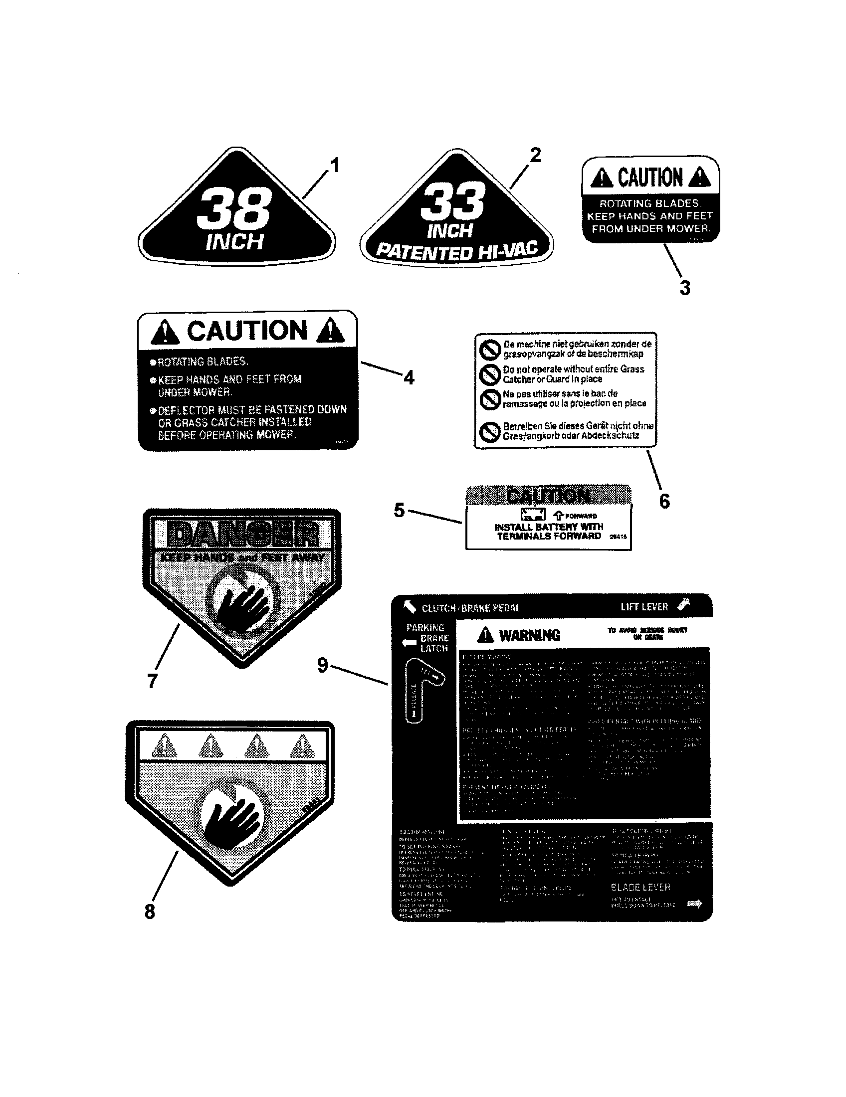 Snapper ELT150H33IBV decals diagram