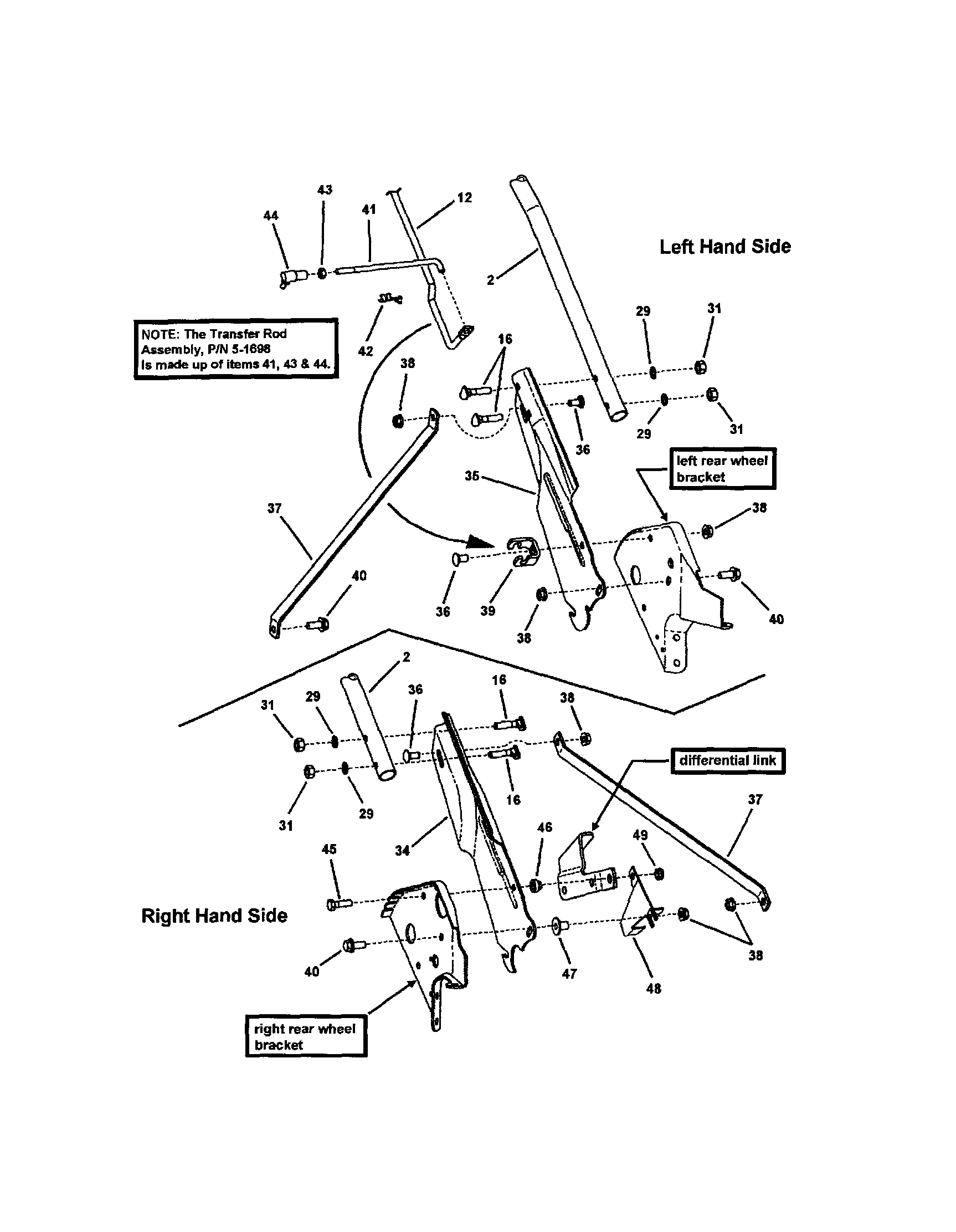 Snapper CP215517HV handles/controls (lower end) diagram