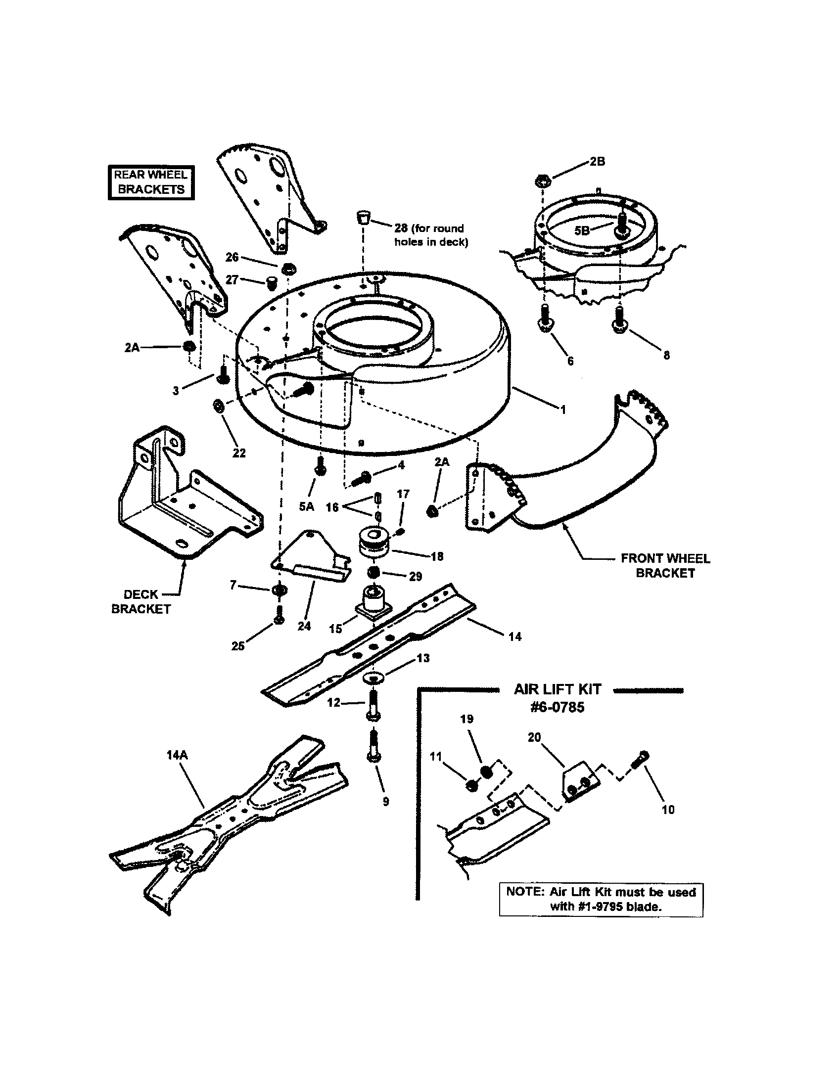 Snapper CP215517HV cutting deck/blade diagram