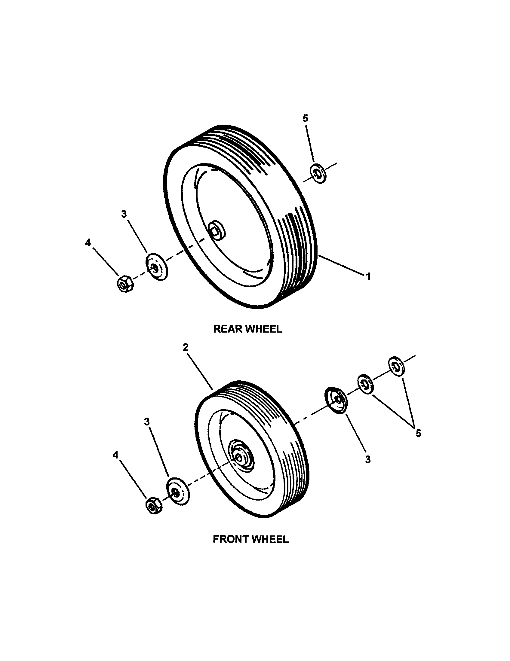 Snapper CP215517HV front & rear wheels diagram
