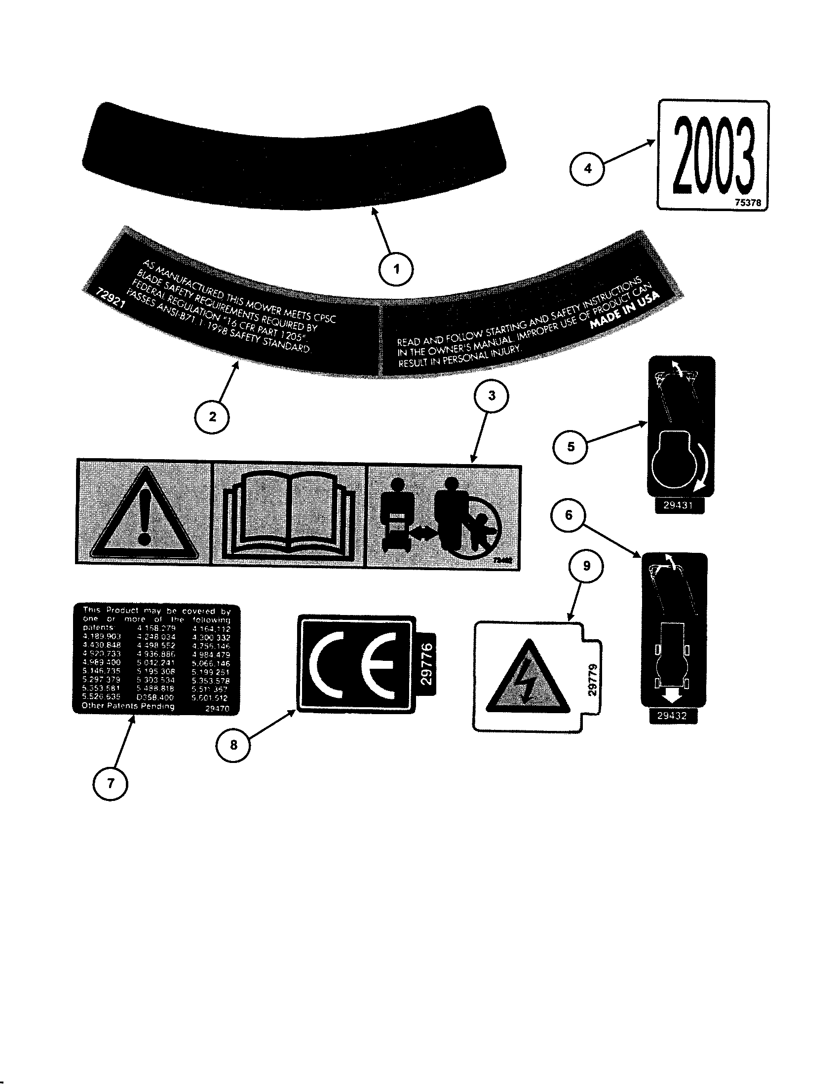 Snapper ECLP21551HV decals diagram