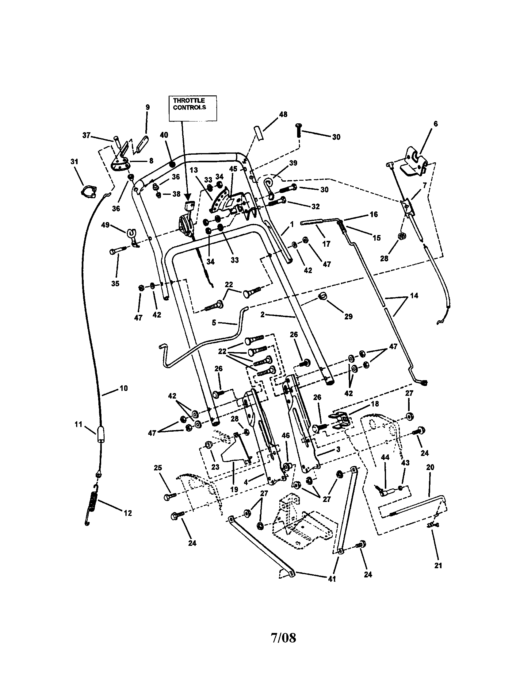 Snapper CP215512KWV handles/controls diagram