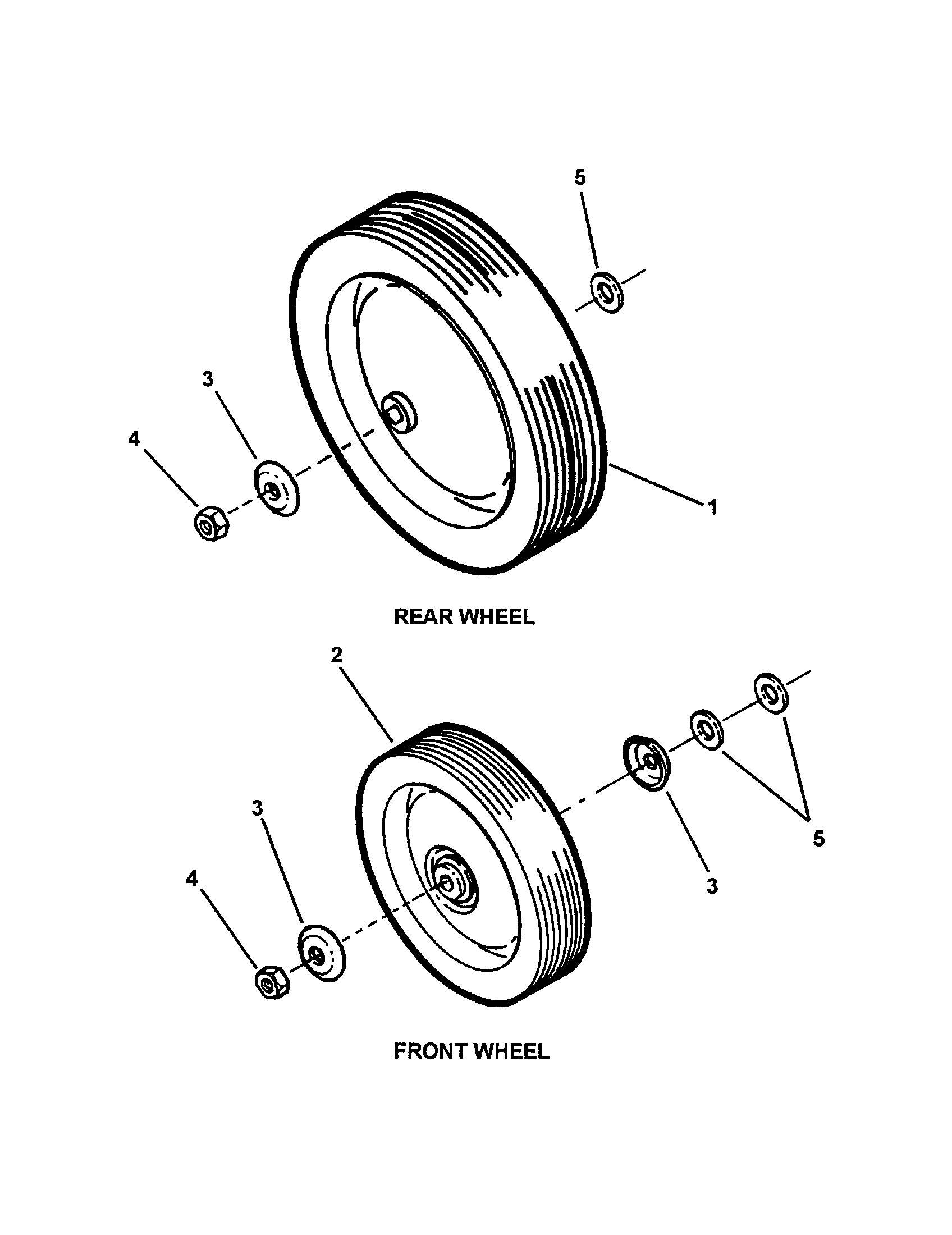 Snapper CP215512KWV front & rear wheels diagram