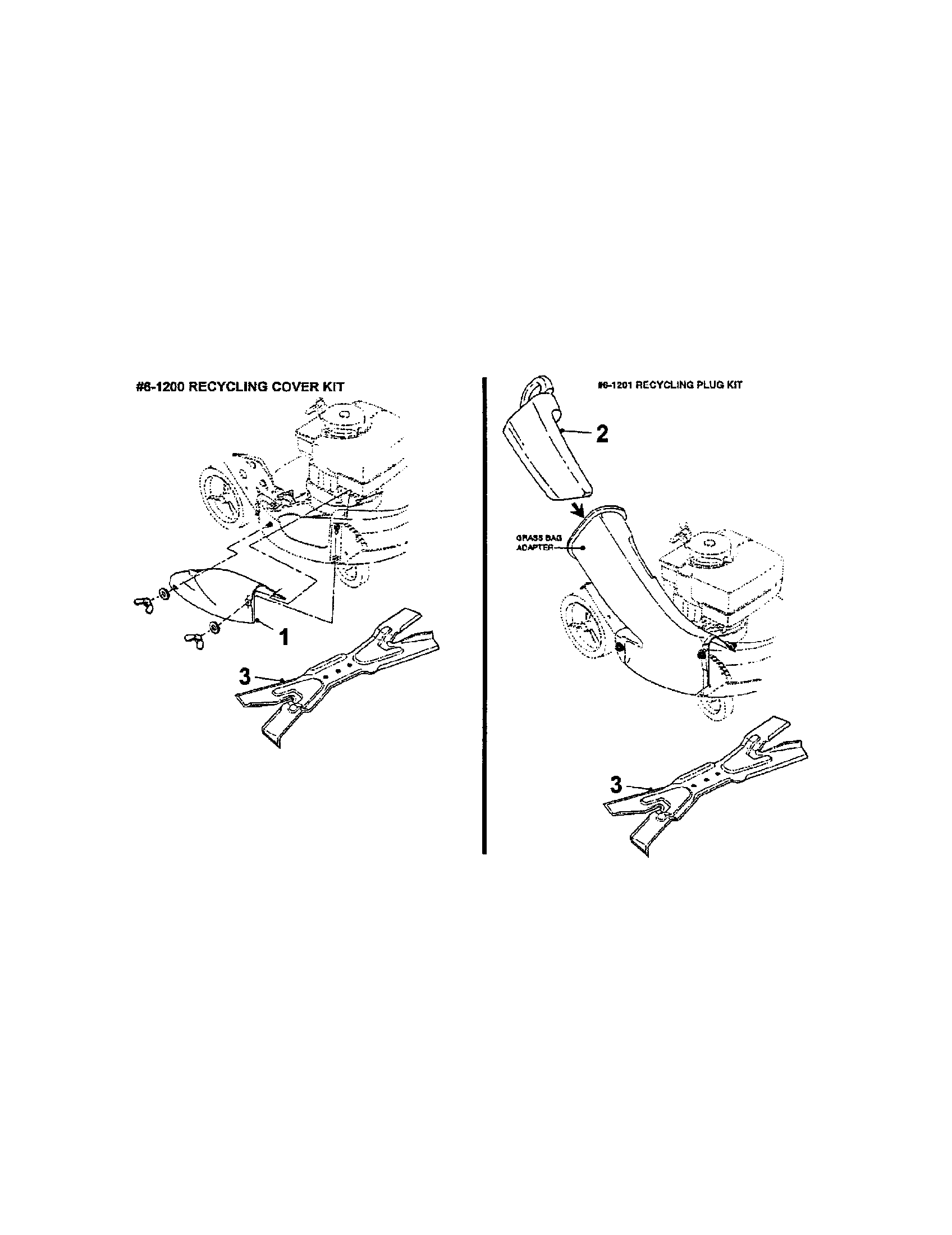 Snapper CP215512KWV recycling kits diagram