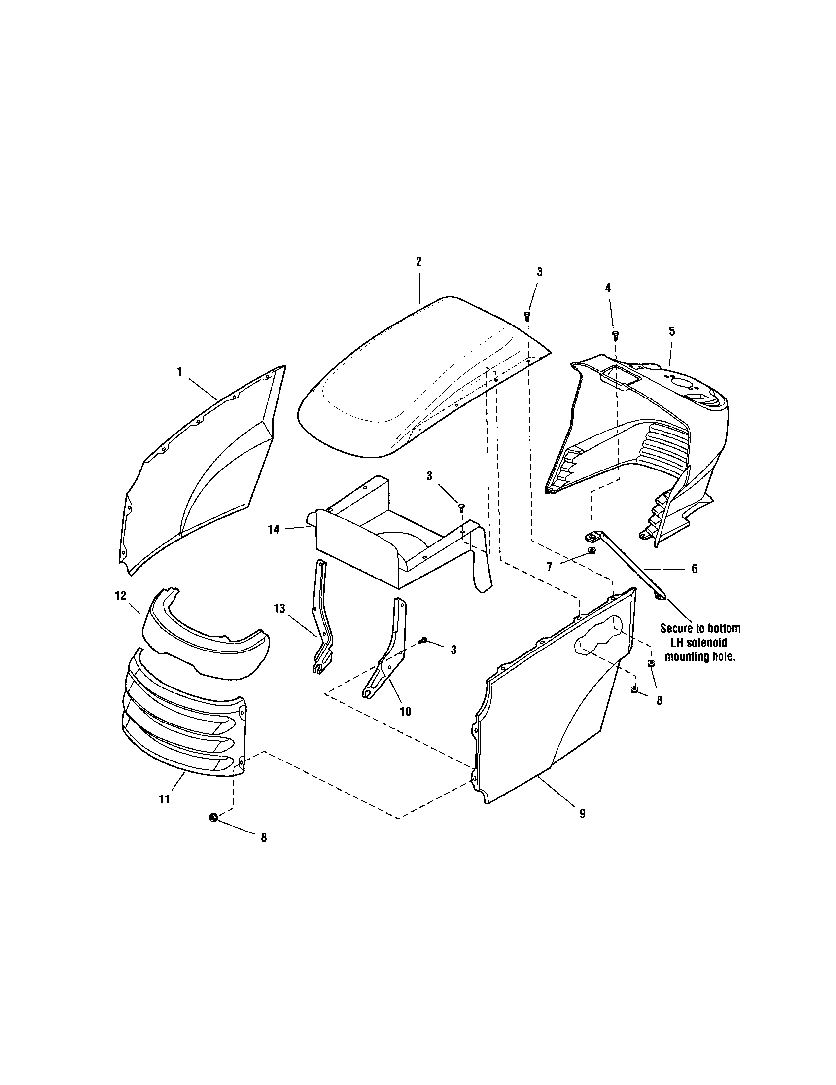 Snapper 2690117 hood, grill & dash diagram
