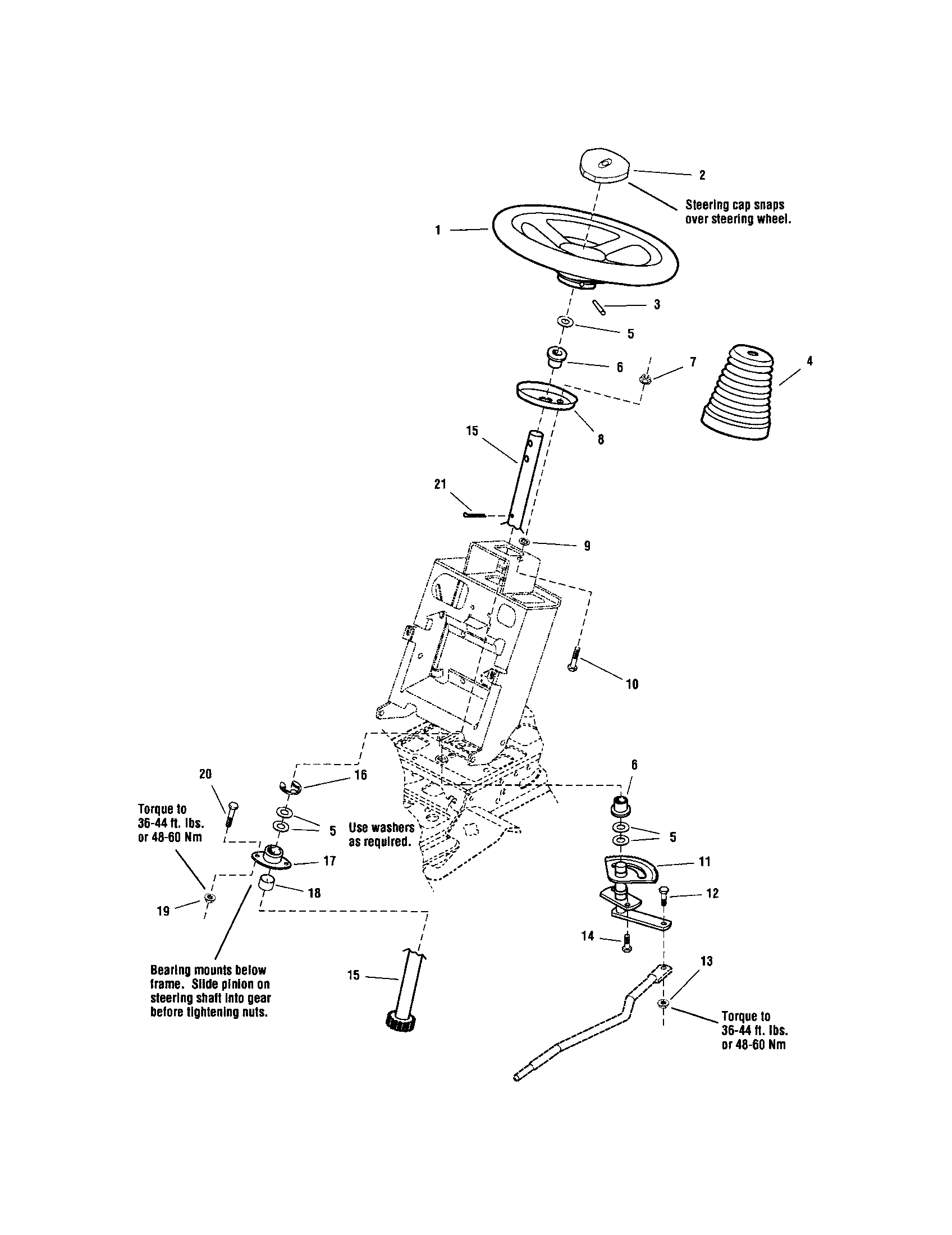 Snapper 2690117 steering - manual steering diagram