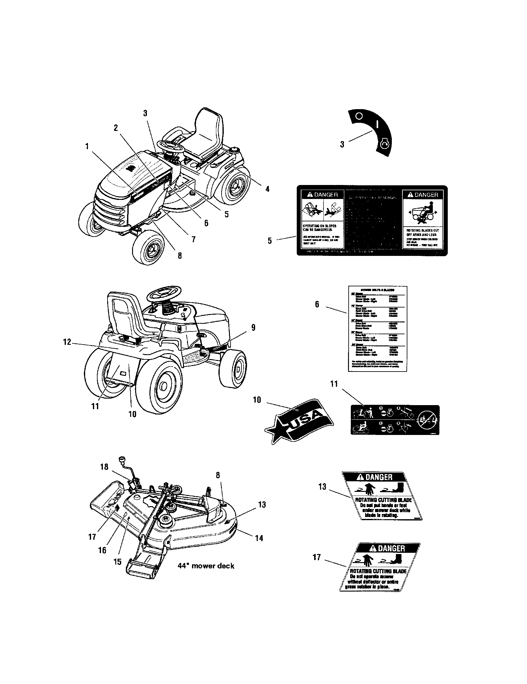 Snapper 2690117 decals diagram