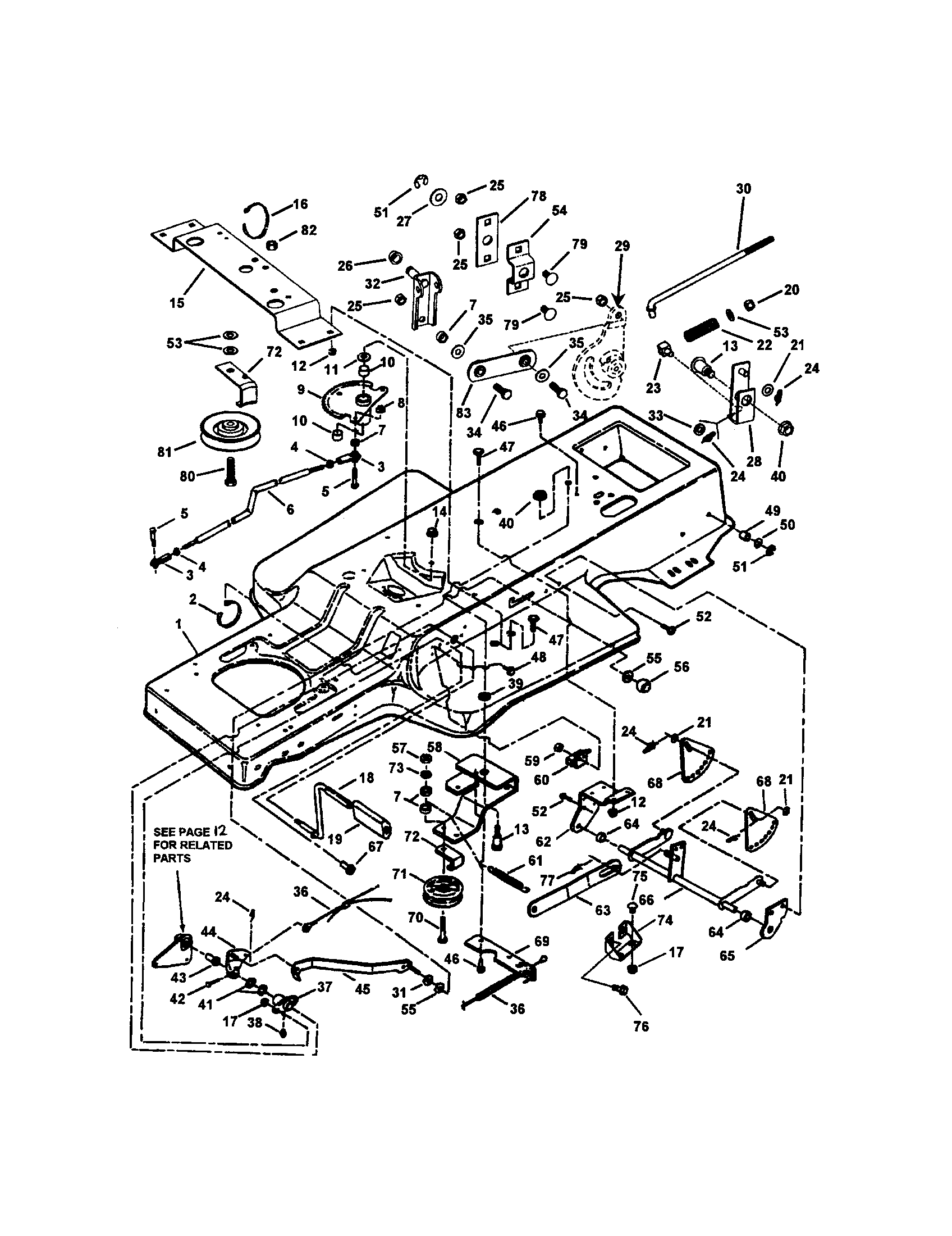 Snapper ELT145H33FBV frame/clutch/brake/steering diagram