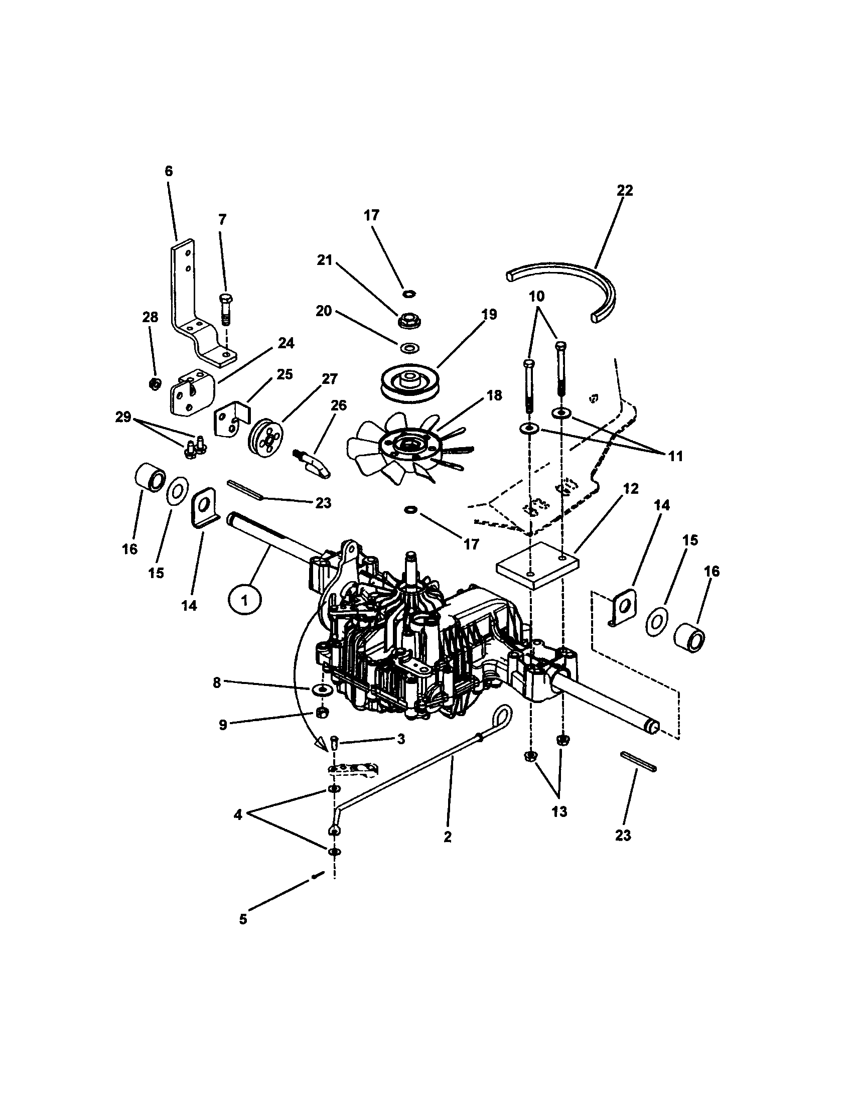 Snapper ELT145H33FBV transmission (hydro drive) diagram