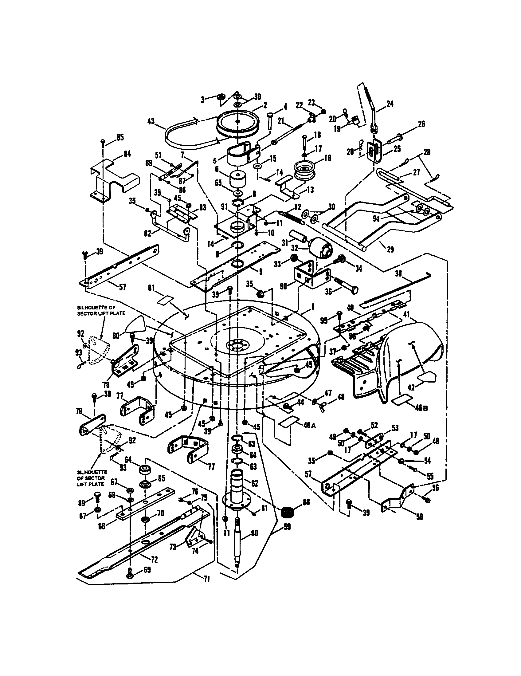 Snapper ELT145H33FBV 33" cutting deck/belts/brakes diagram