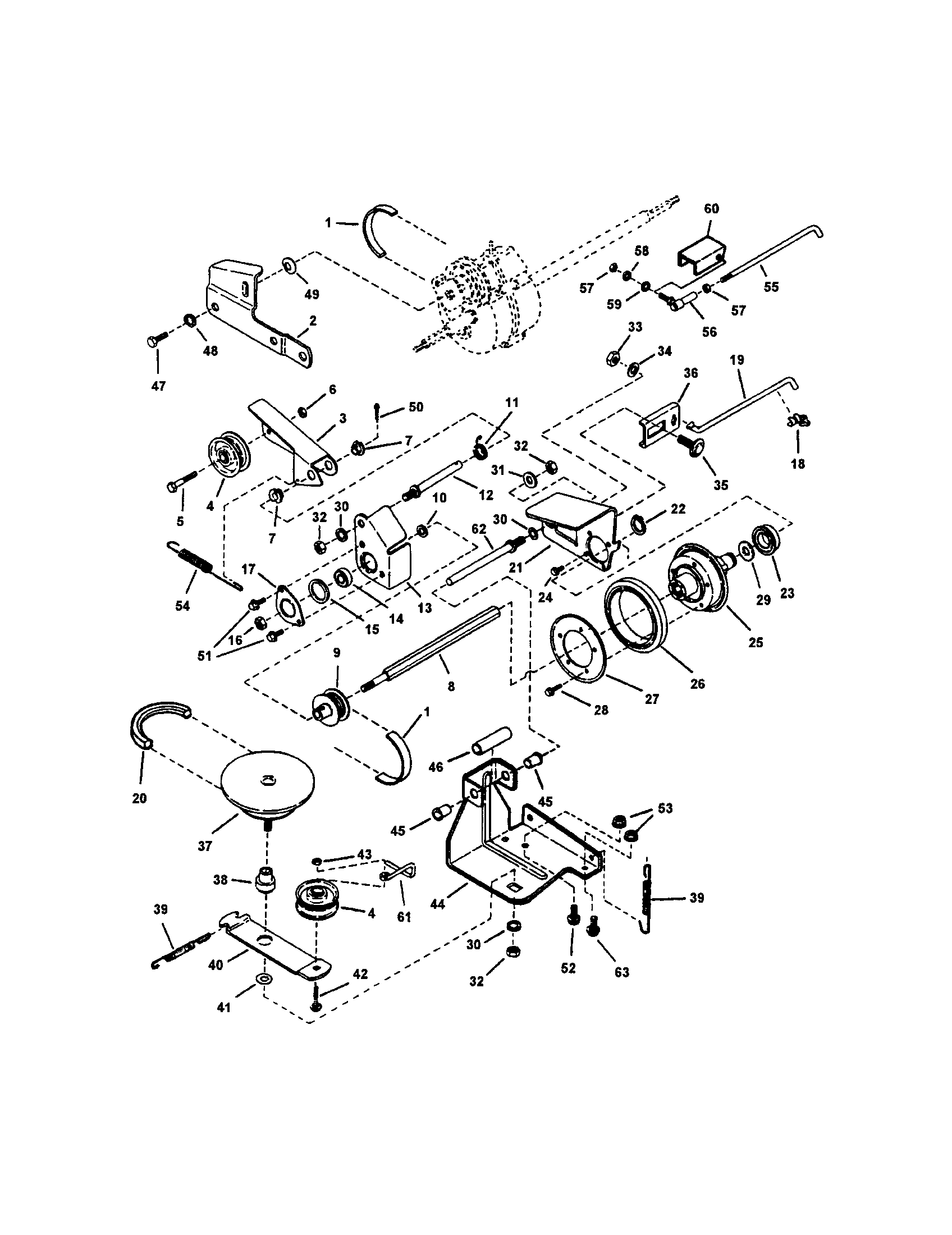 Snapper FRP216016 drive system self-propelled diagram