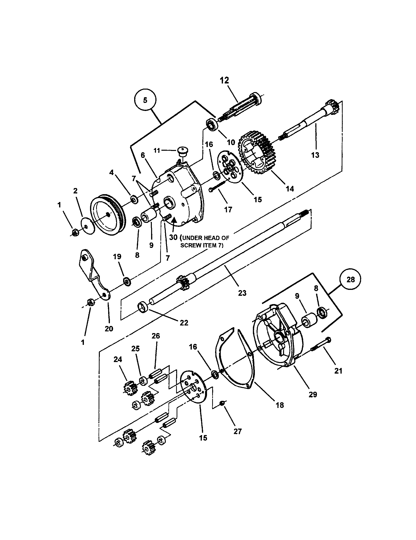 Snapper FRP216016 transmission (differential) diagram
