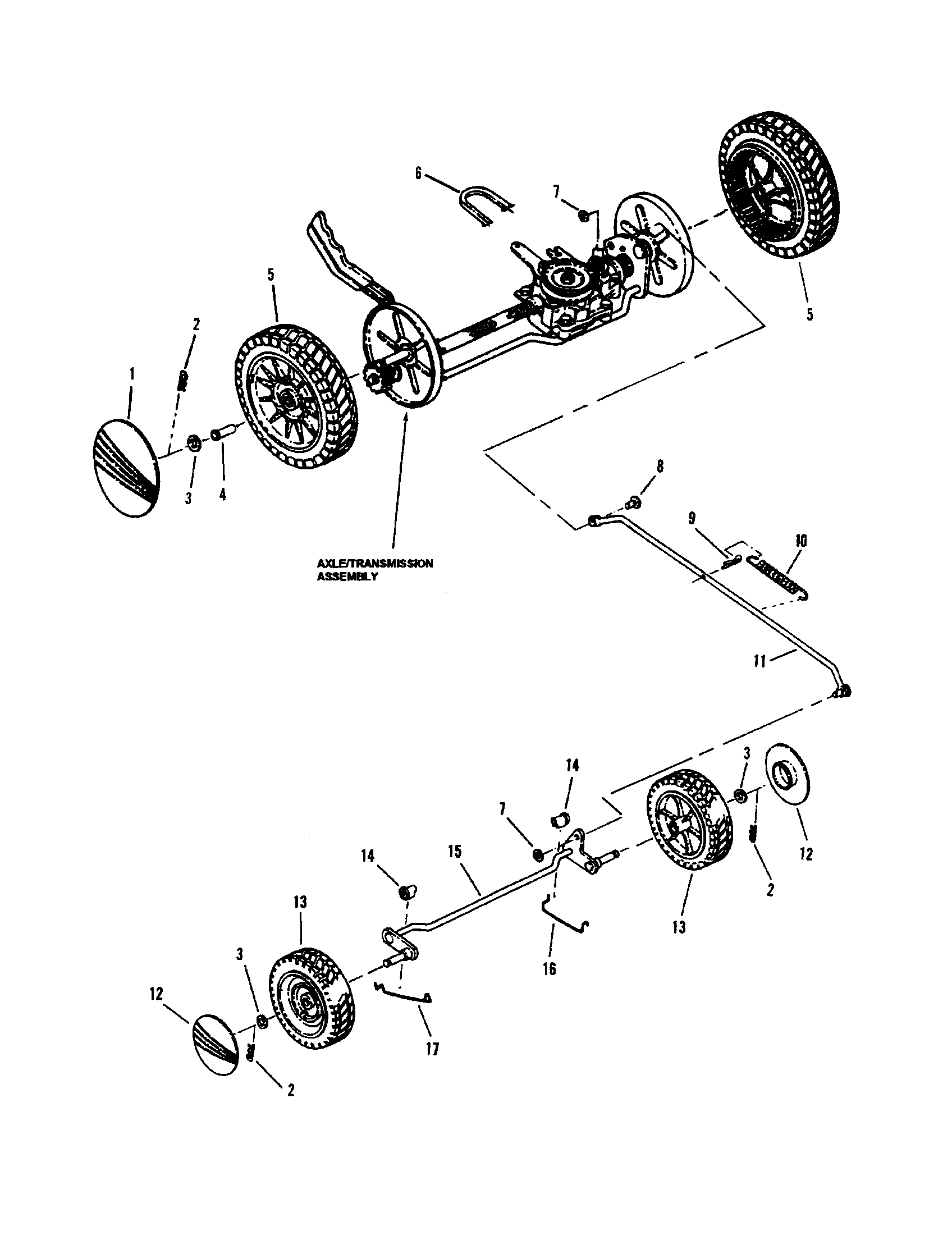Snapper EMLP21501KWV wheels/front/rear diagram
