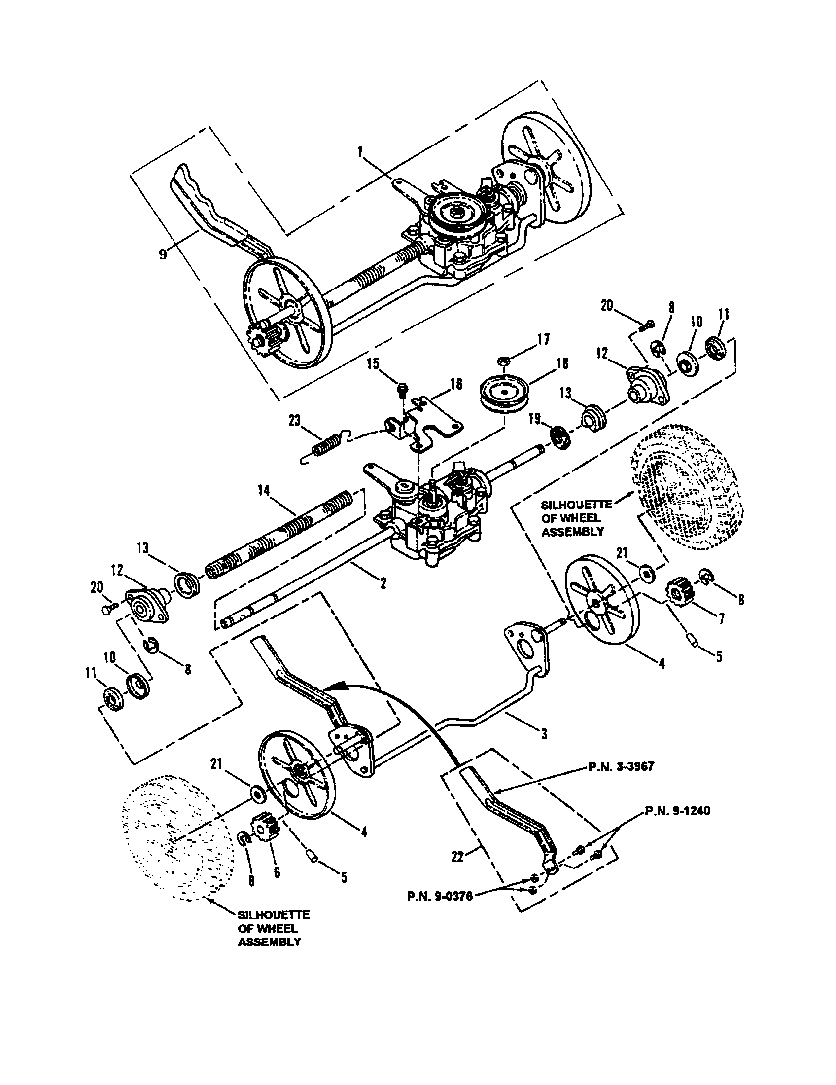 Snapper EMLP21501KWV axle/transmission diagram