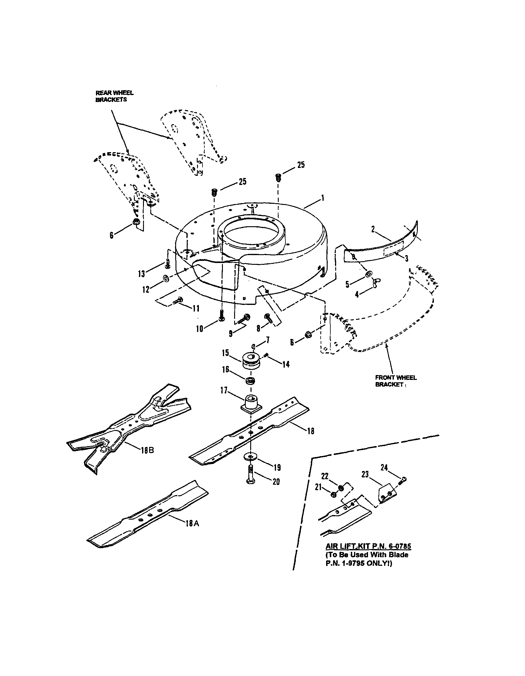 Snapper 82431 cutting deck/blade diagram