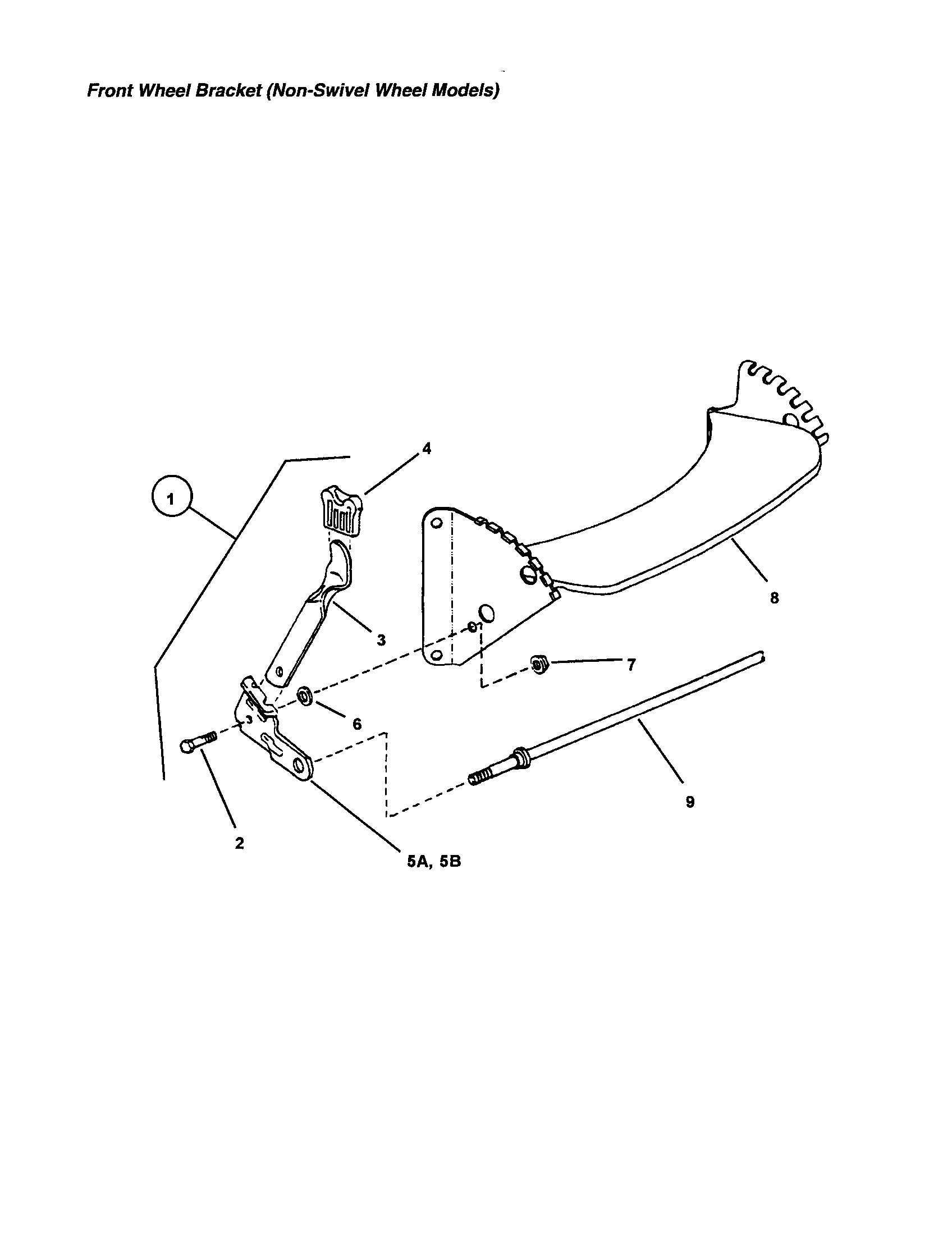 Snapper EMRP216014B front wheel bracket diagram