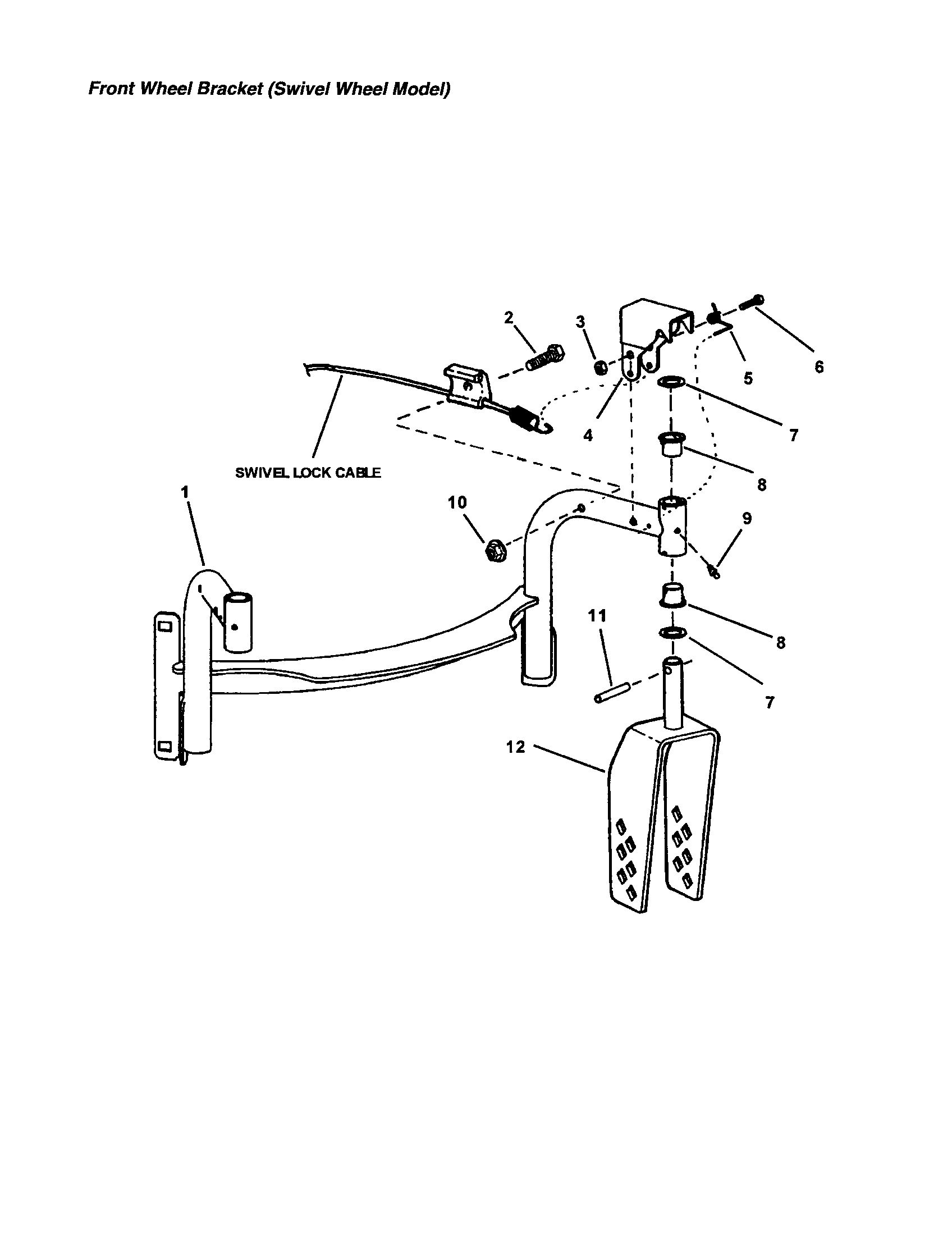 Snapper EMRP216014B front wheel bracket diagram
