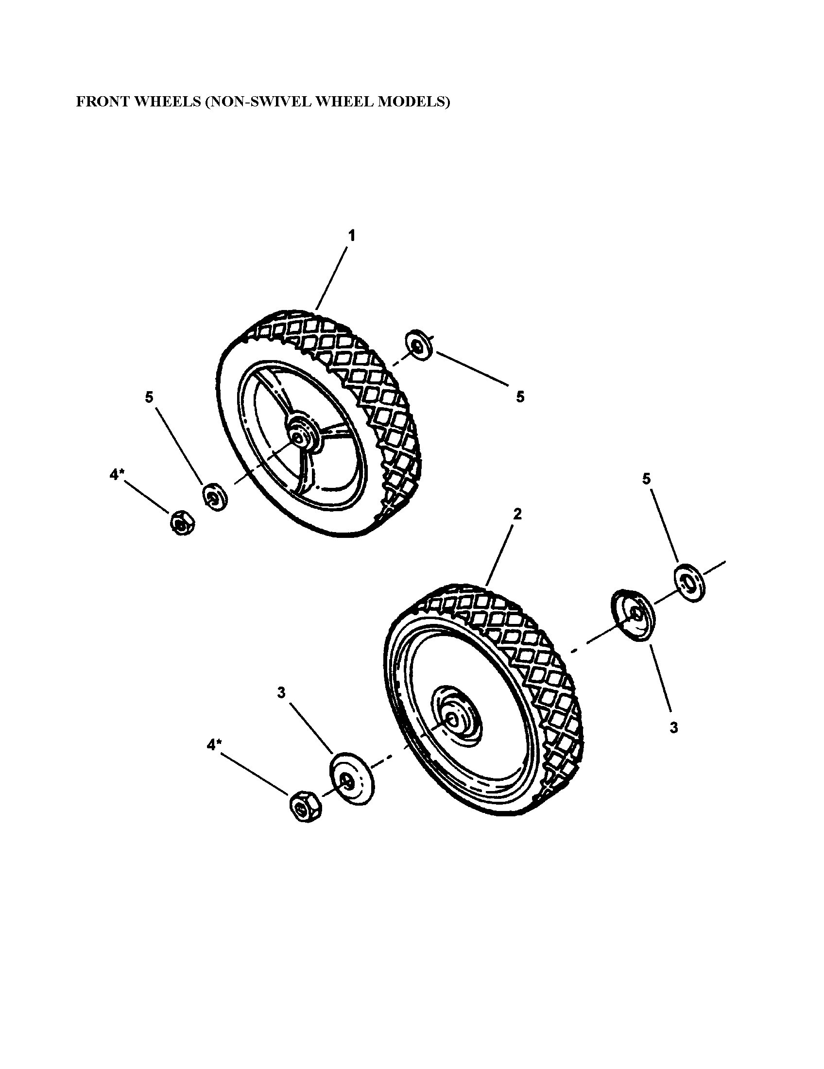 Snapper EMRP216014B front wheels diagram