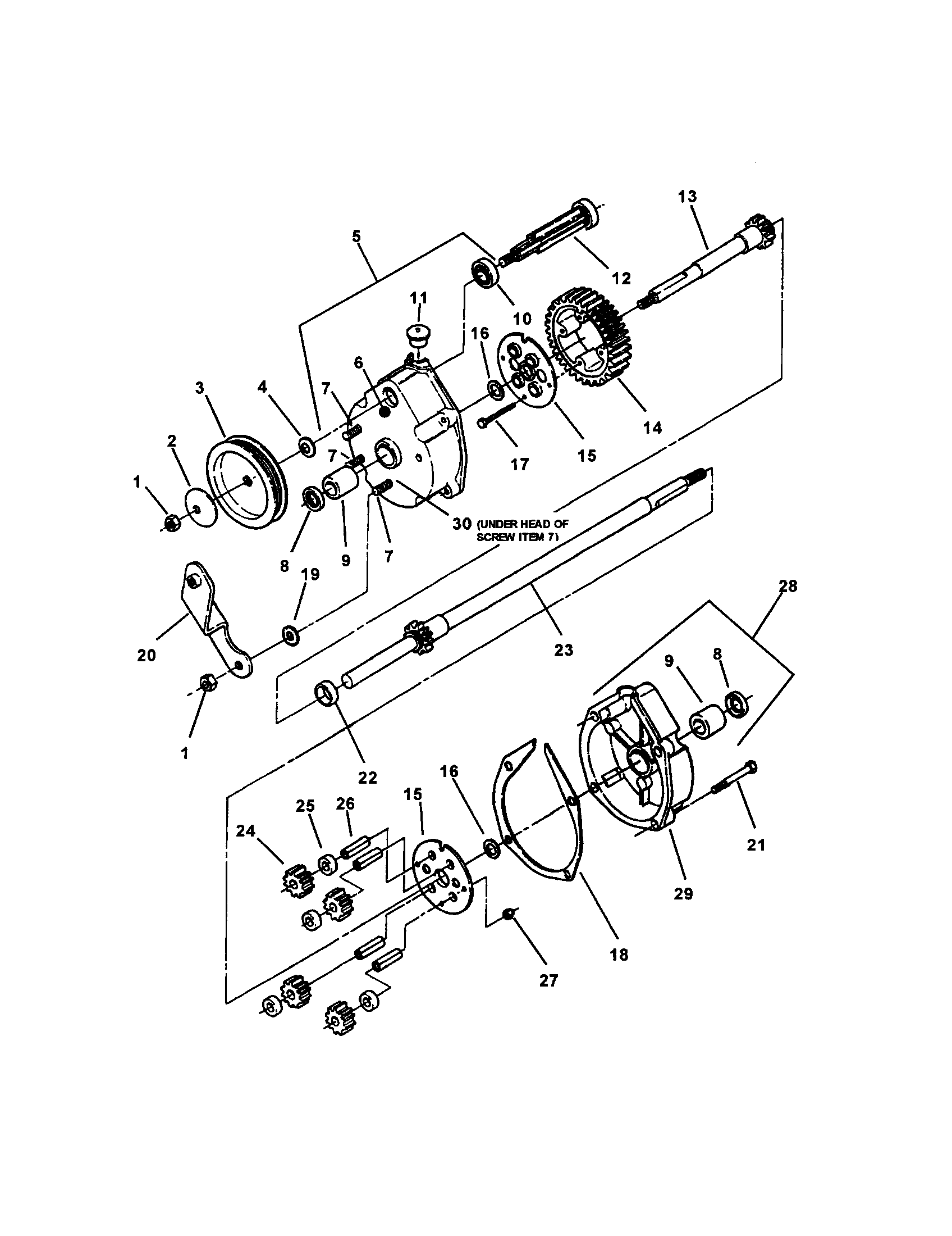 Snapper EMRP216014B tranmission (differential) diagram