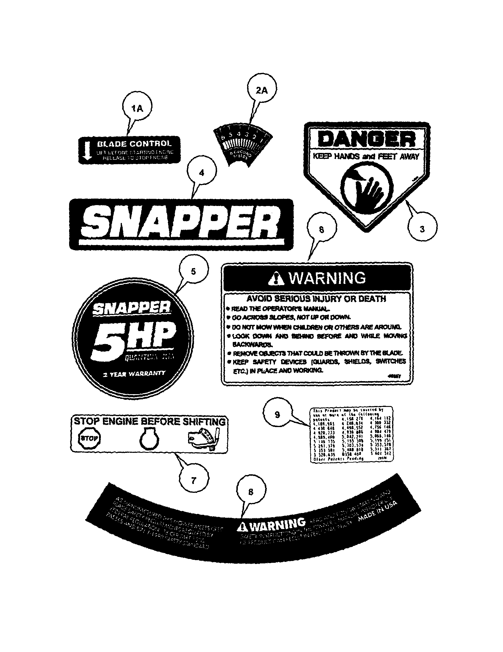 Snapper EMRP216014B decals (part 1) diagram