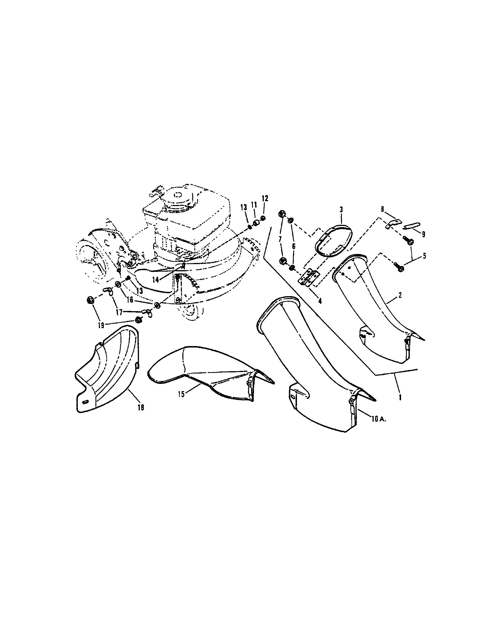 Snapper EMRP216014B side chute, adapter diagram