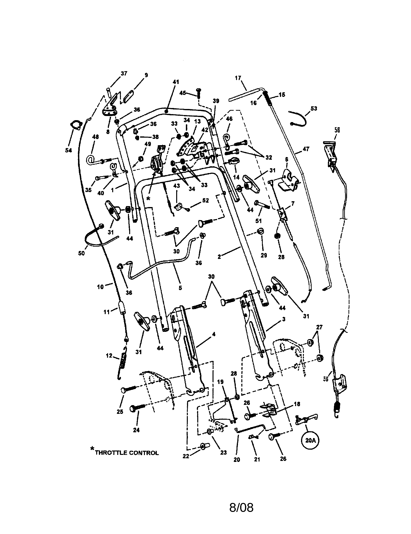 Snapper ERP217017BV handles/controls diagram
