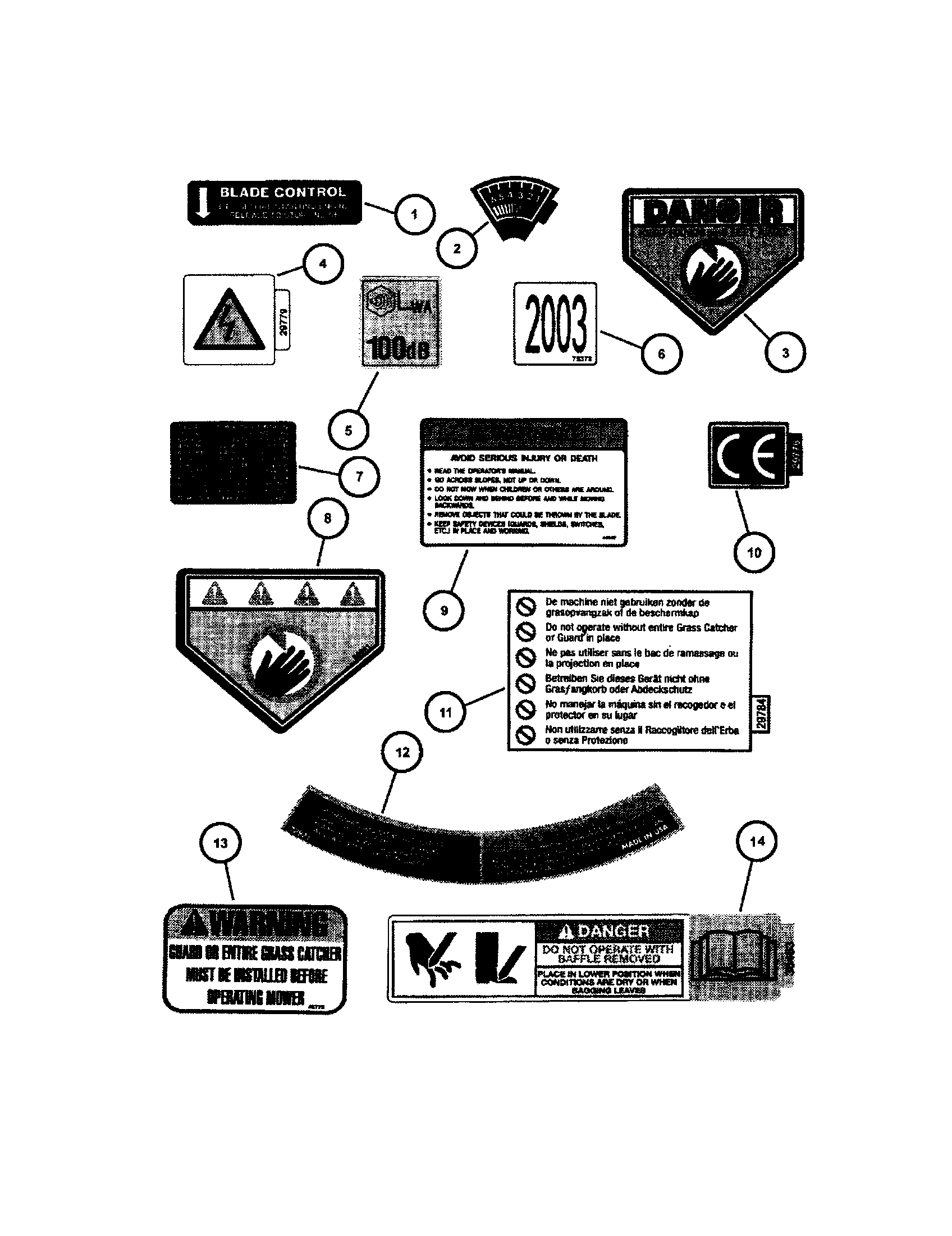 Snapper ERP217017BV decals pt. 1 diagram