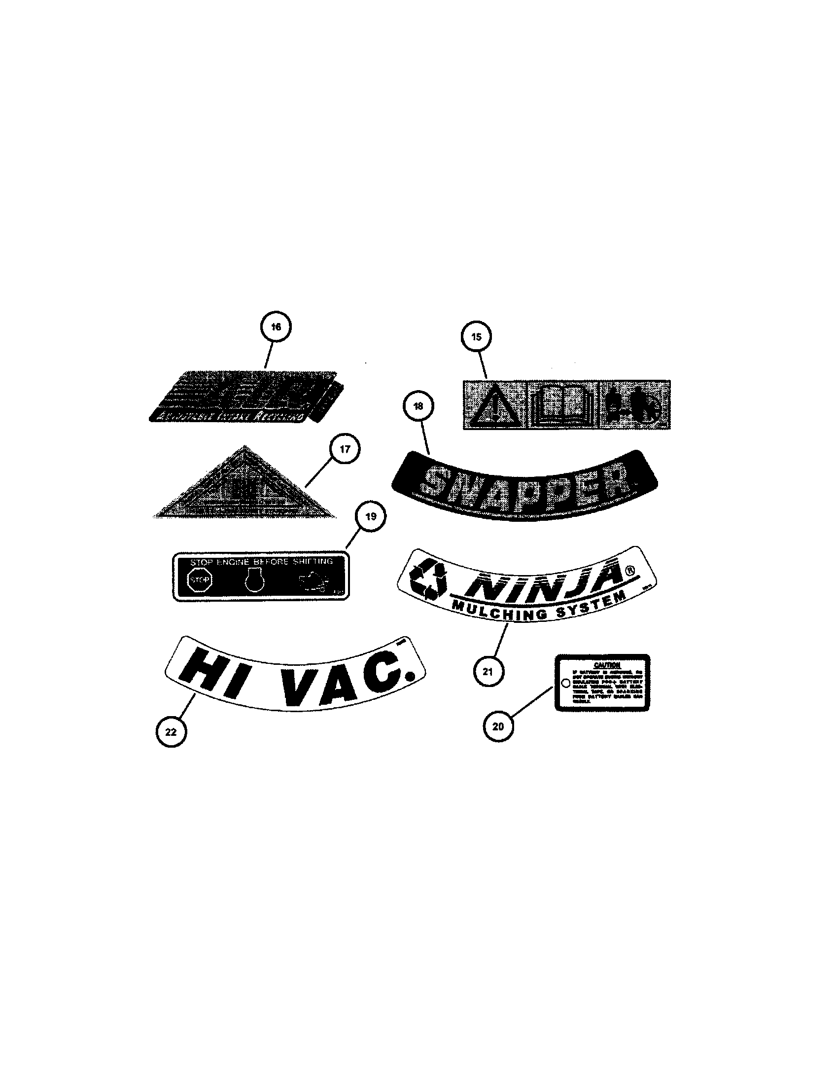 Snapper ERP217017BV decals pt. 2 diagram