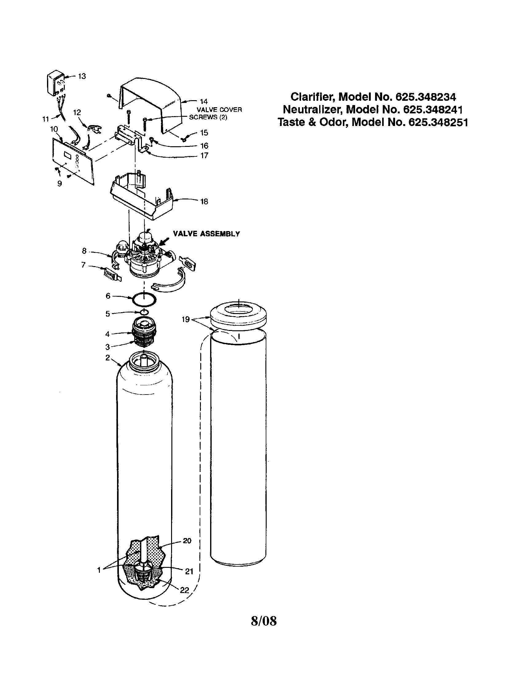 Kenmore 625348251 valve/valve cover diagram