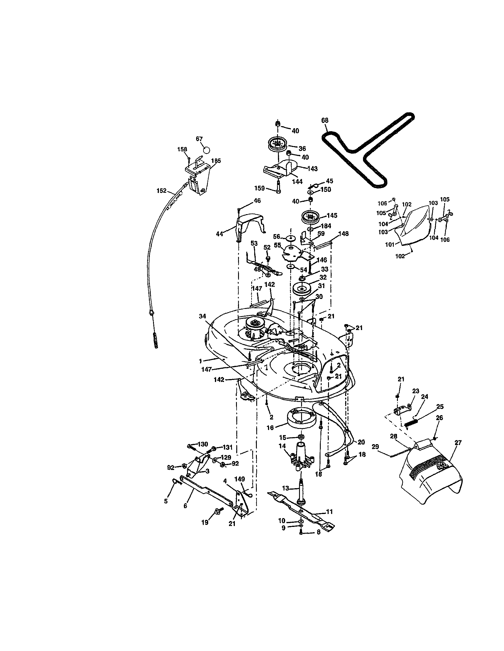 Craftsman 917273402 mower deck diagram