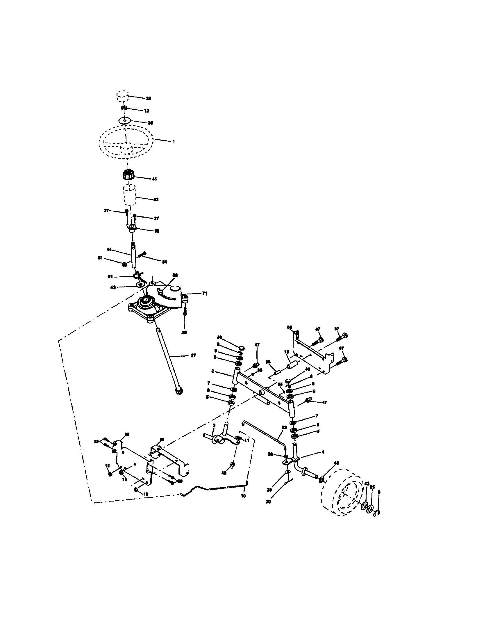 Craftsman 917273381 steering assembly diagram