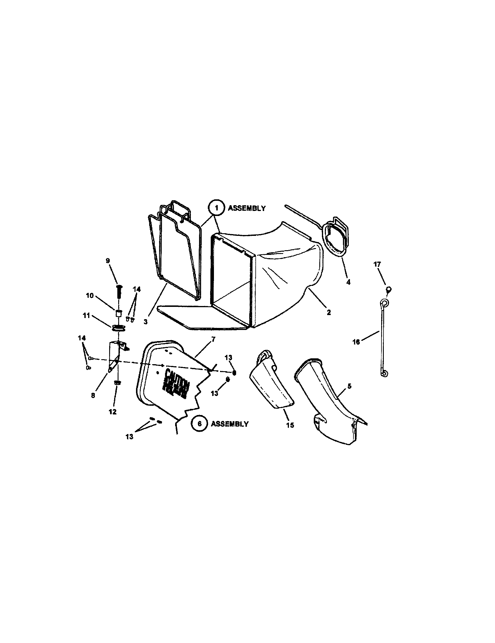 Snapper RP216018KWV accessory grass bag diagram