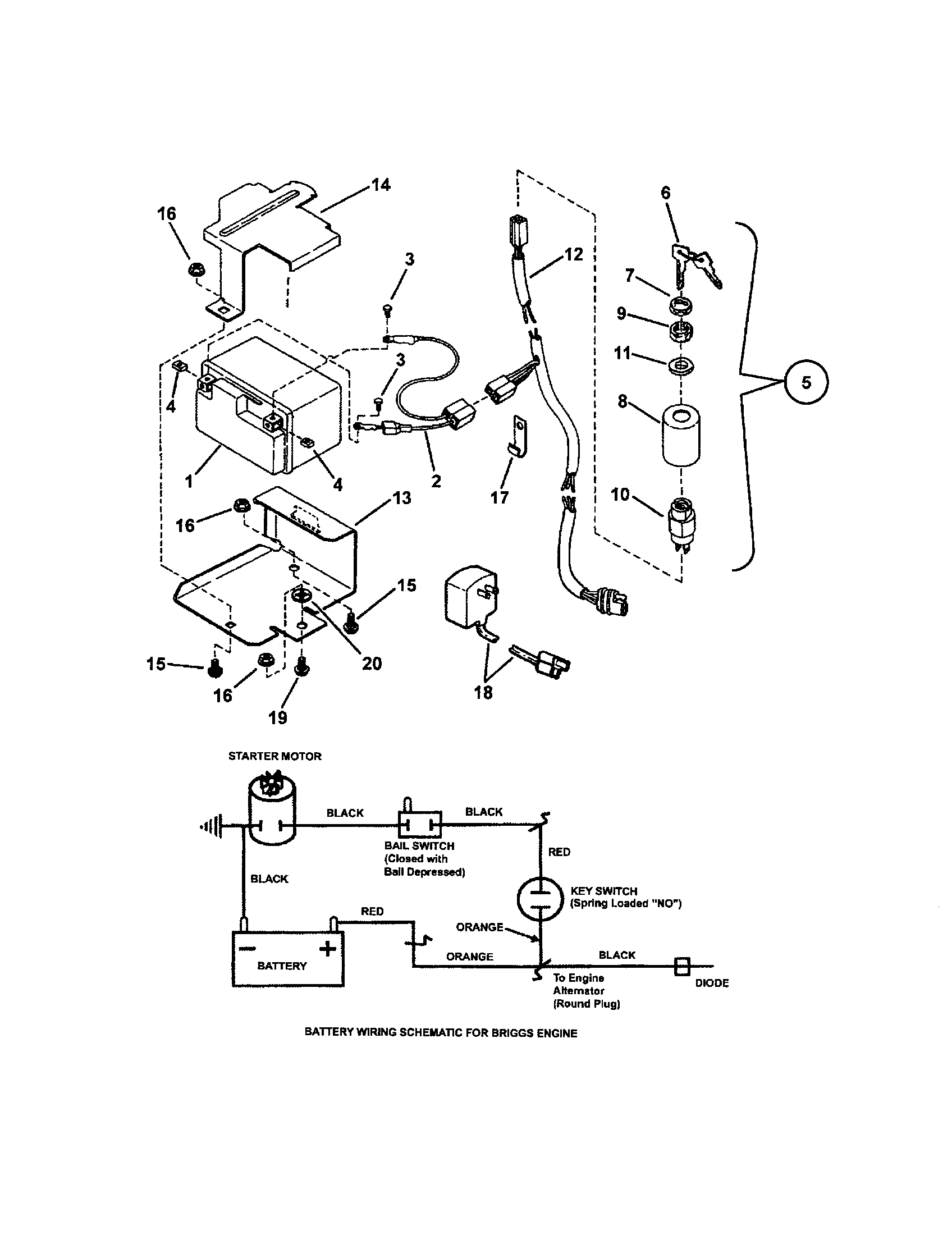 Snapper RP216018KWV electric start components diagram