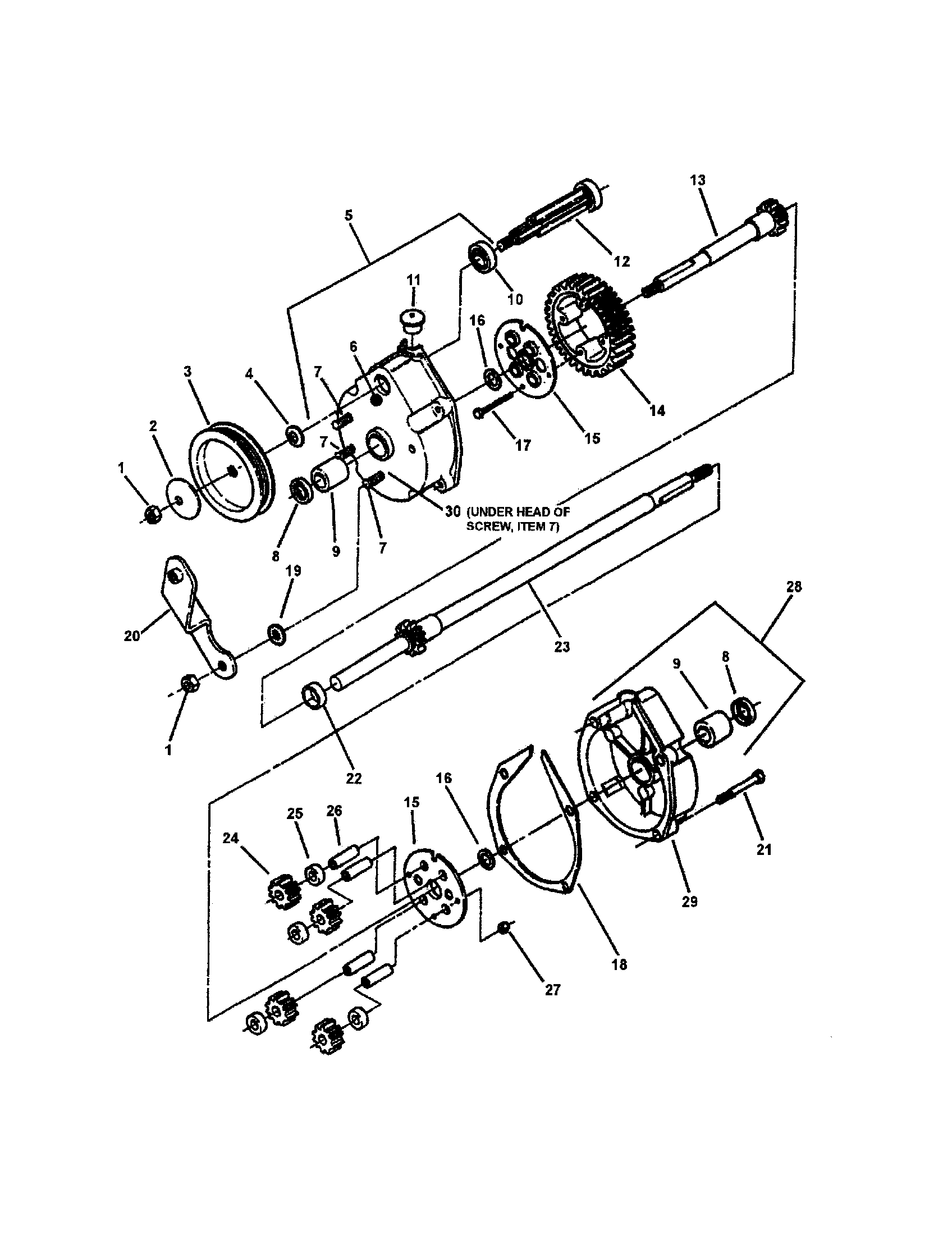 Snapper EMRP216517B transmission (differential) diagram